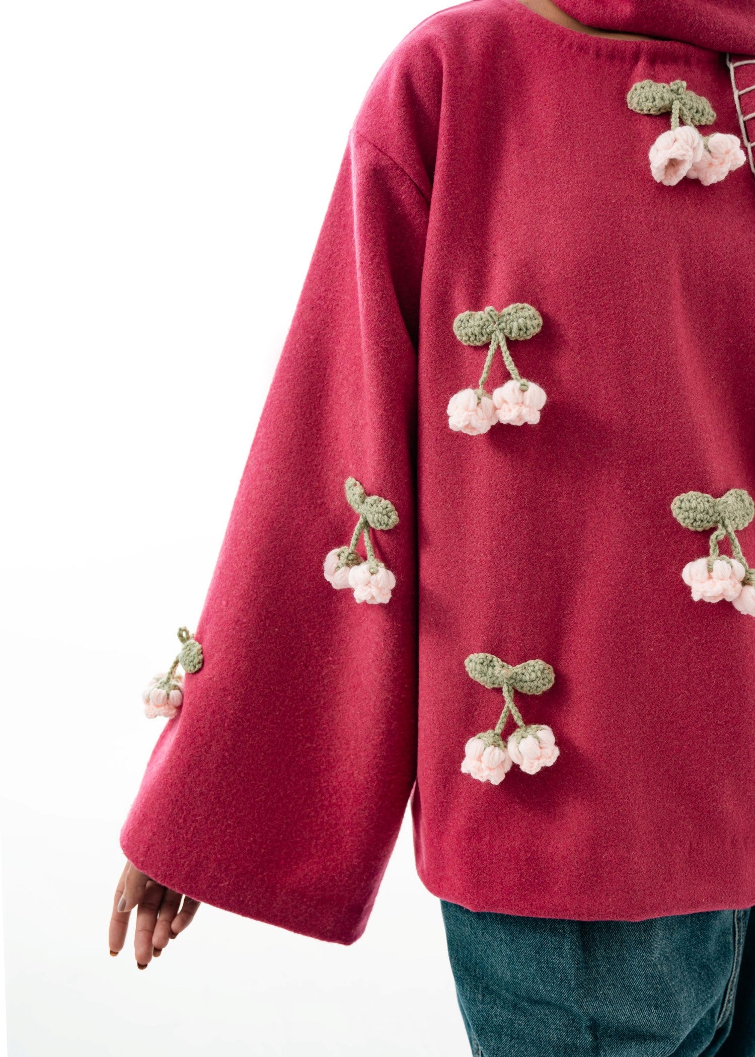 wool Sweater in Hot pink