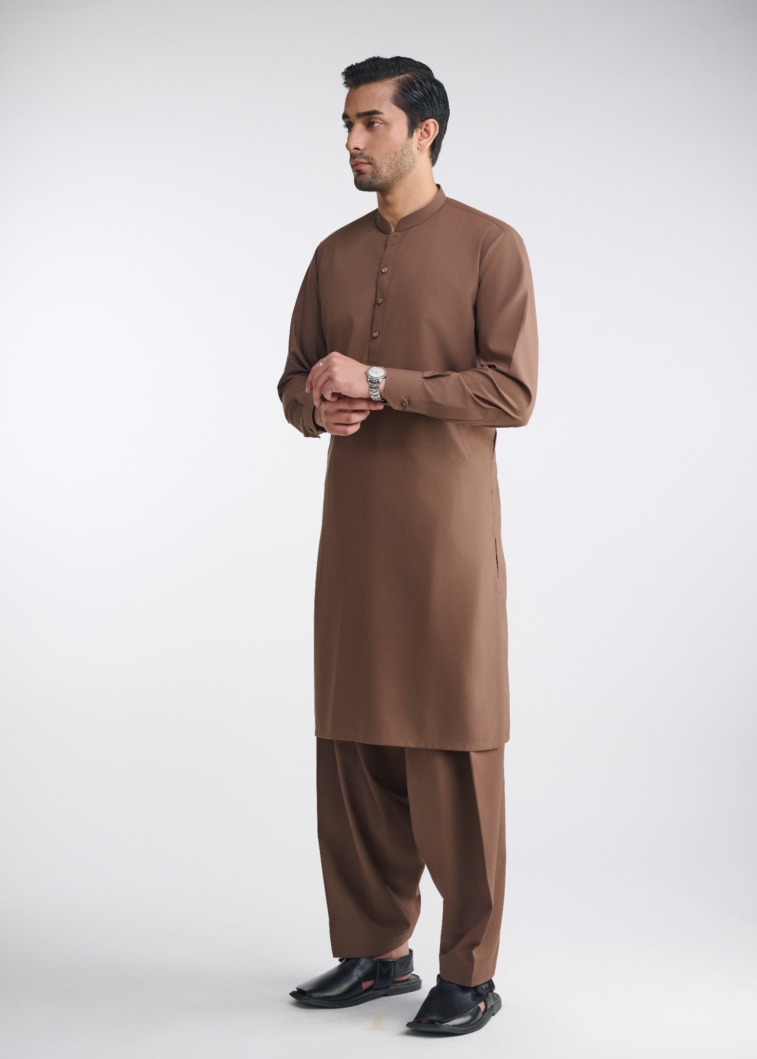 cotton Shalwar Kameez in Camel brown
