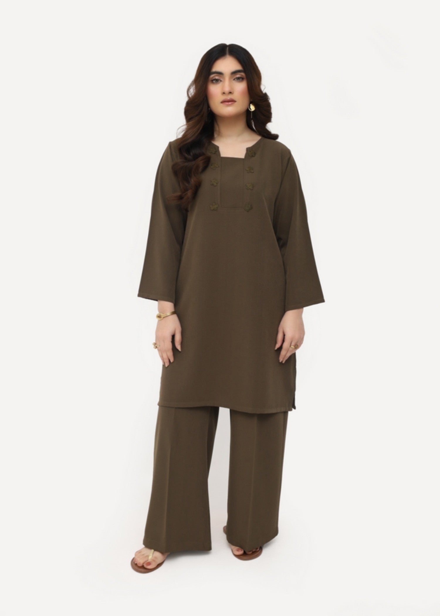 georgette Co Ord Sets in Mocha brown
