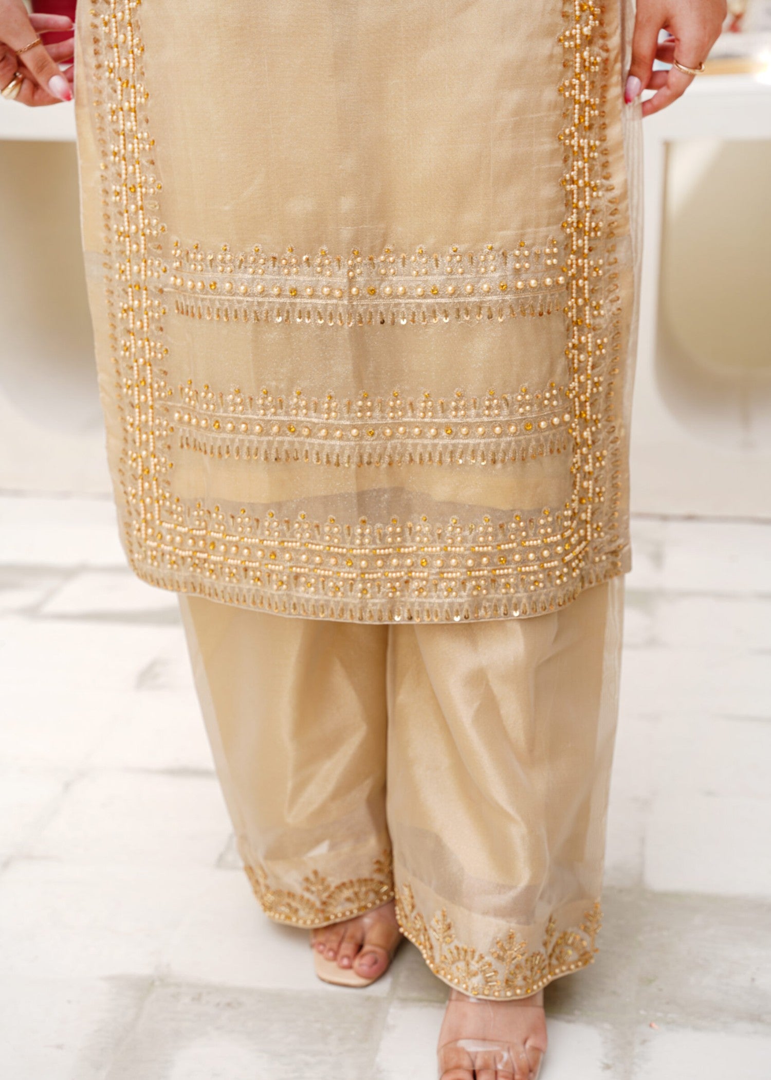 masuri Kurta Set in Ivory