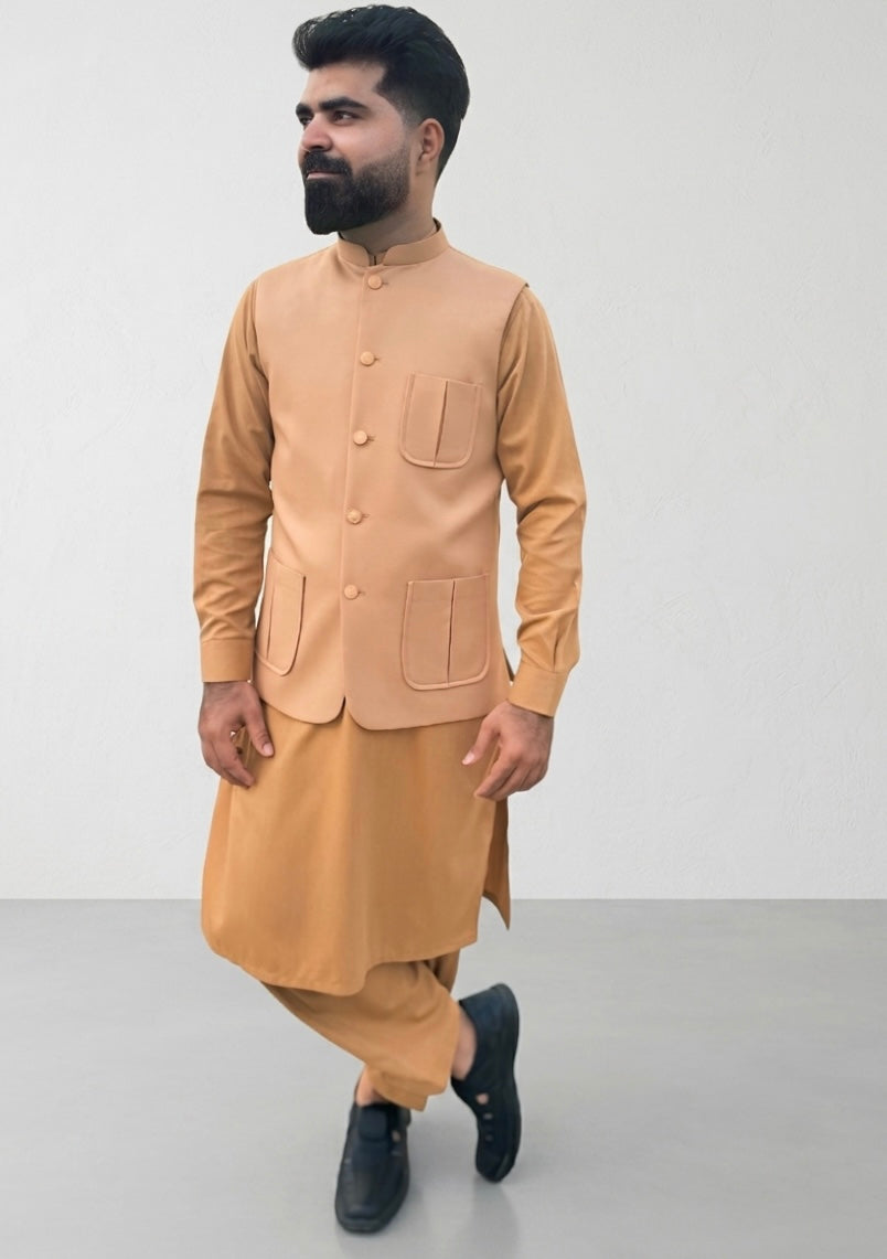 tropical Waistcoat in Goldfish orange