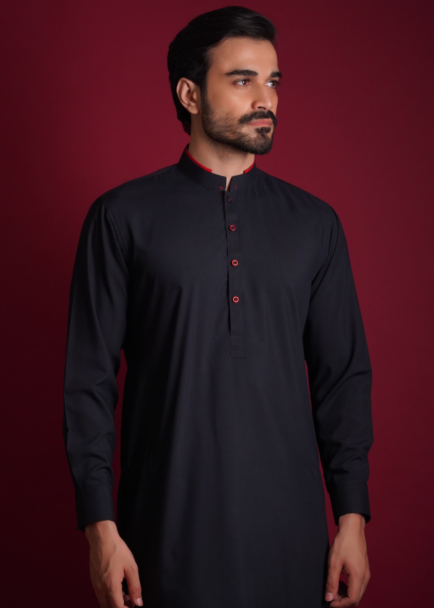 cotton viscose Kurta Set in Navy blue