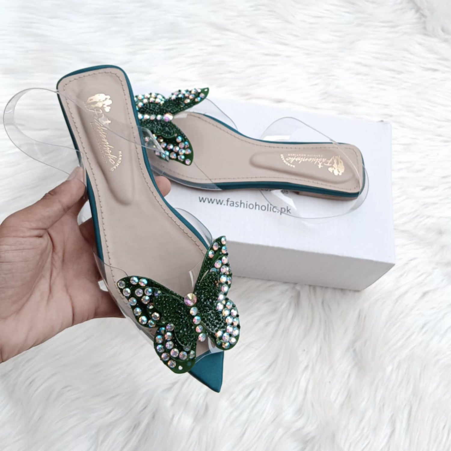 Mules in Bottle green by - High Quality Women Mules DRT7030