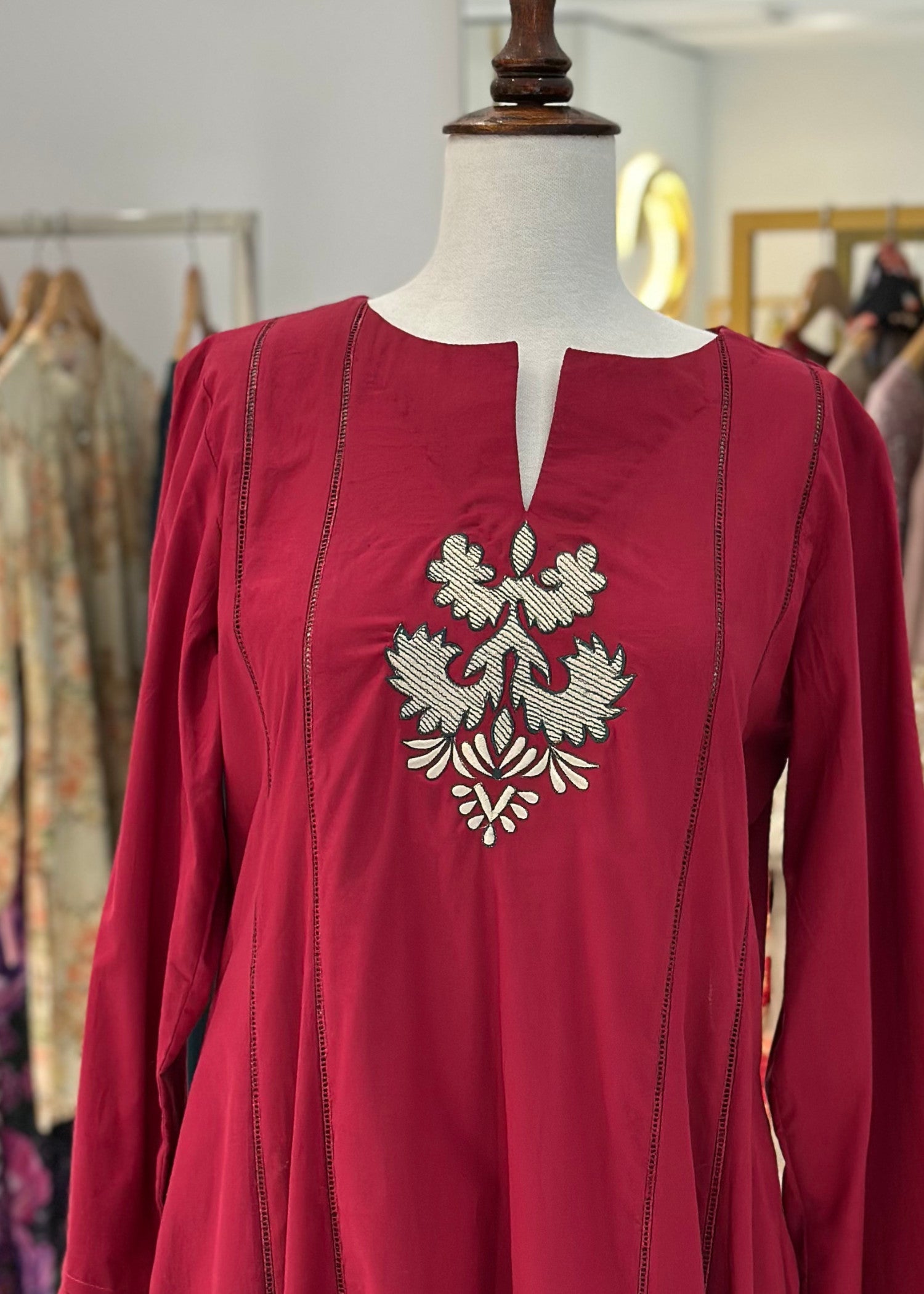 cotton Maxi in Maroon