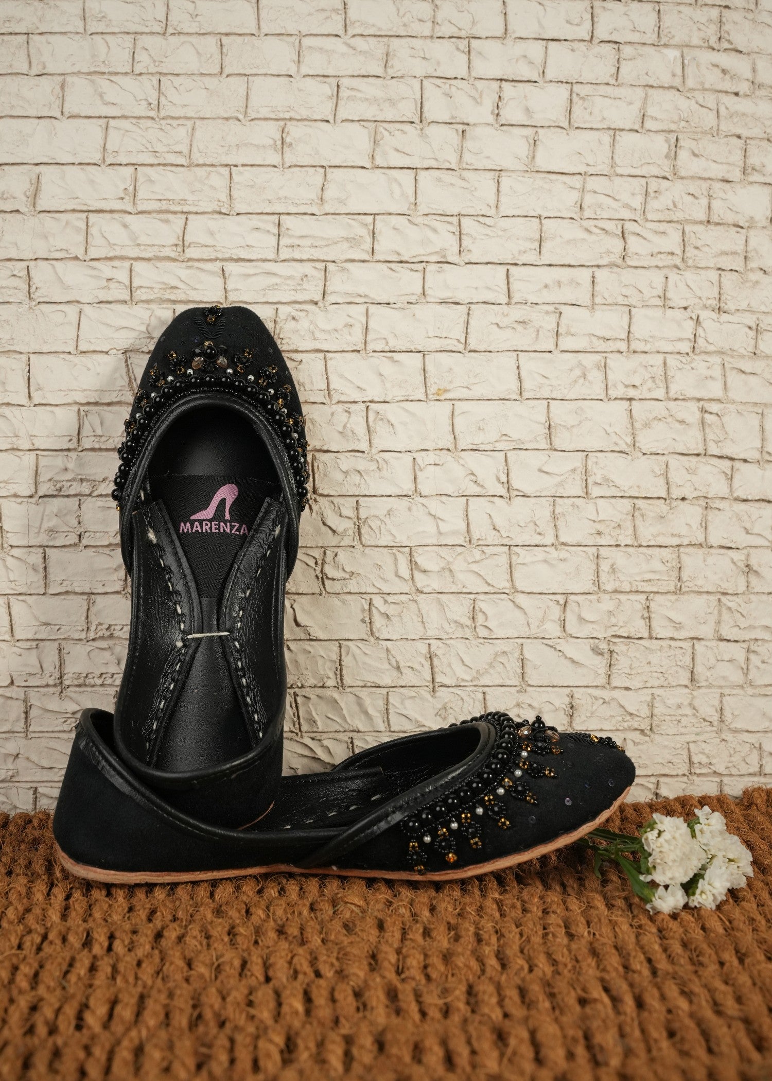 Khussa in Black by - High Quality Women Khussa MIJ5666