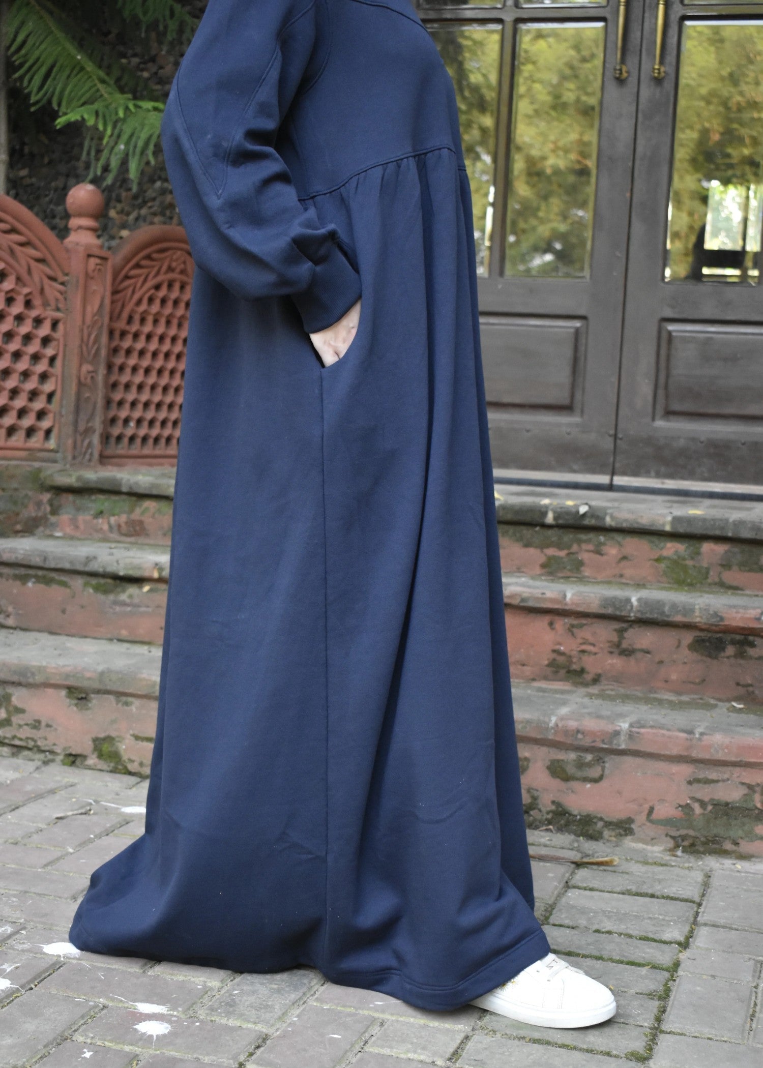 fleece Maxi in Navy blue