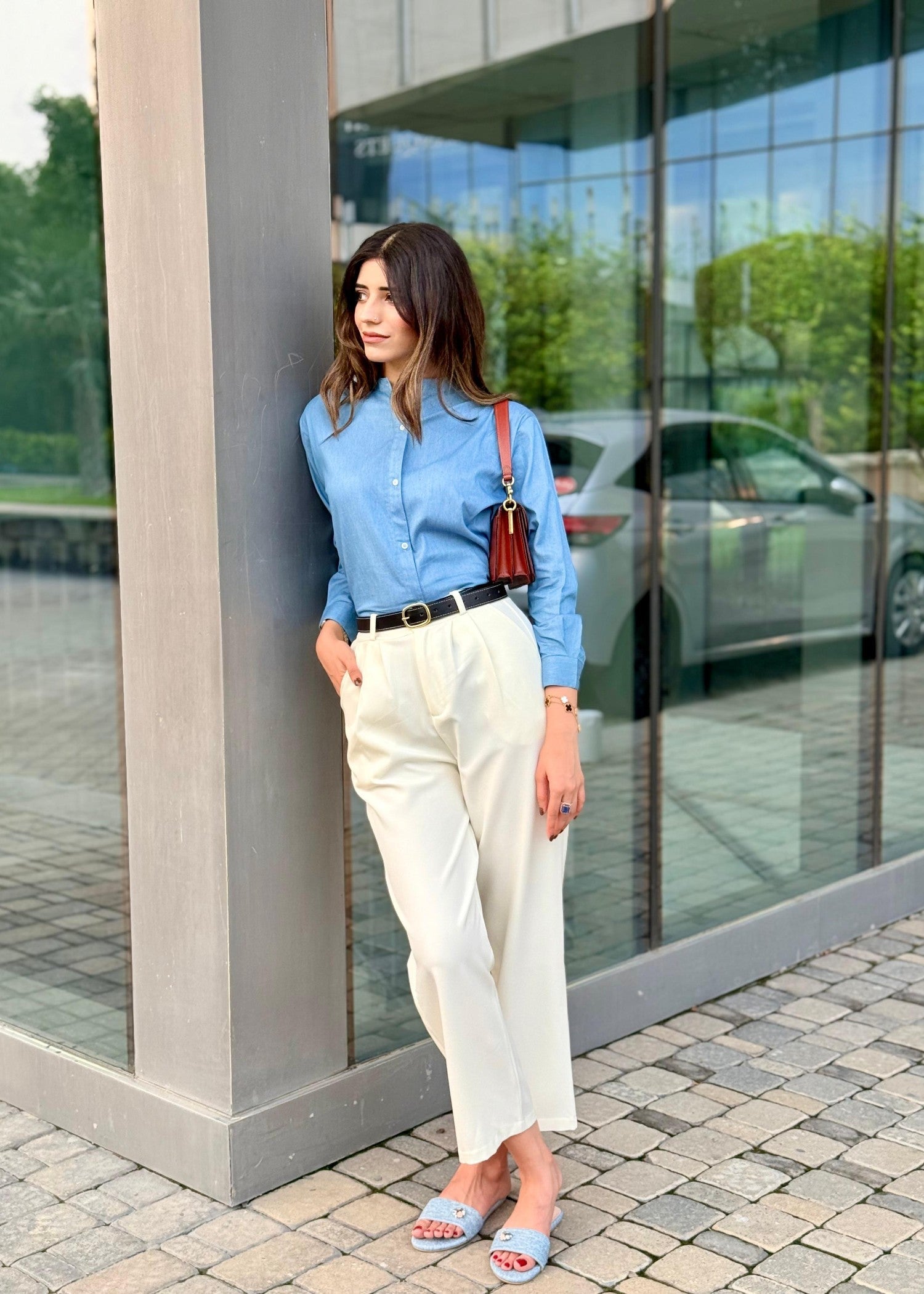 cotton Formal Shirt in Denim