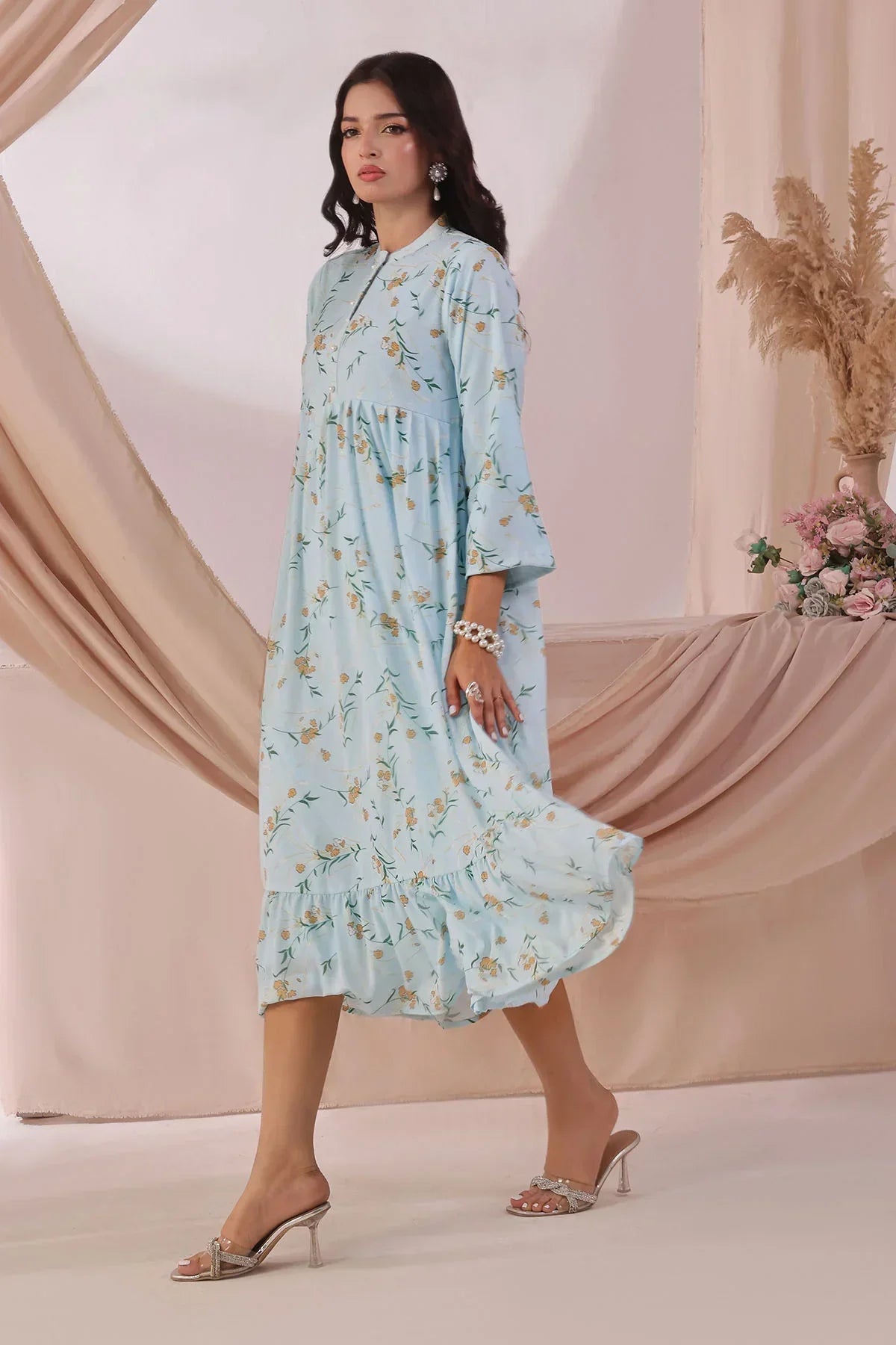 chiffon Dress in Sky blue