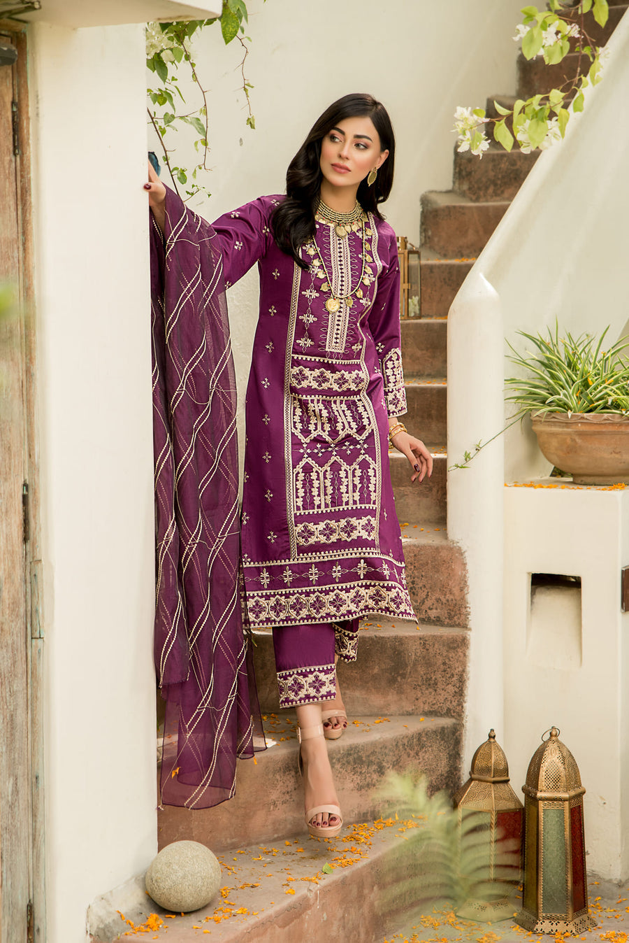 cotton Kurti in Plum