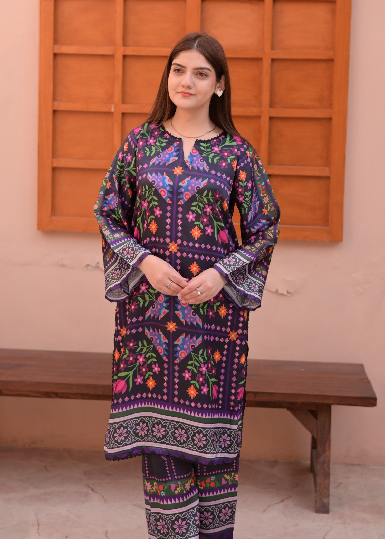 silk charmeuse Co Ord Sets in Royal purple