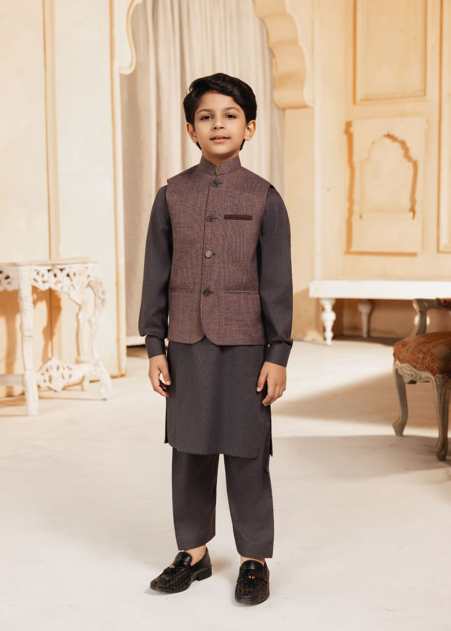 wash & wear Waistcoat in Hazelwood brown