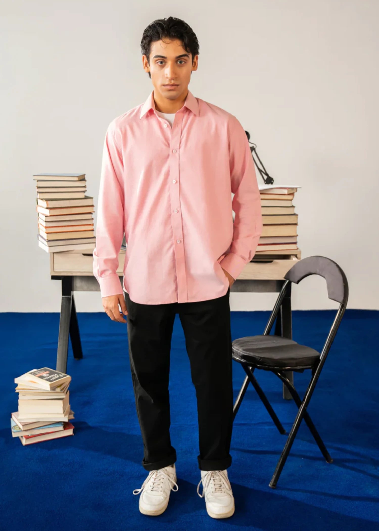 cotton Casual Shirt in Light pink
