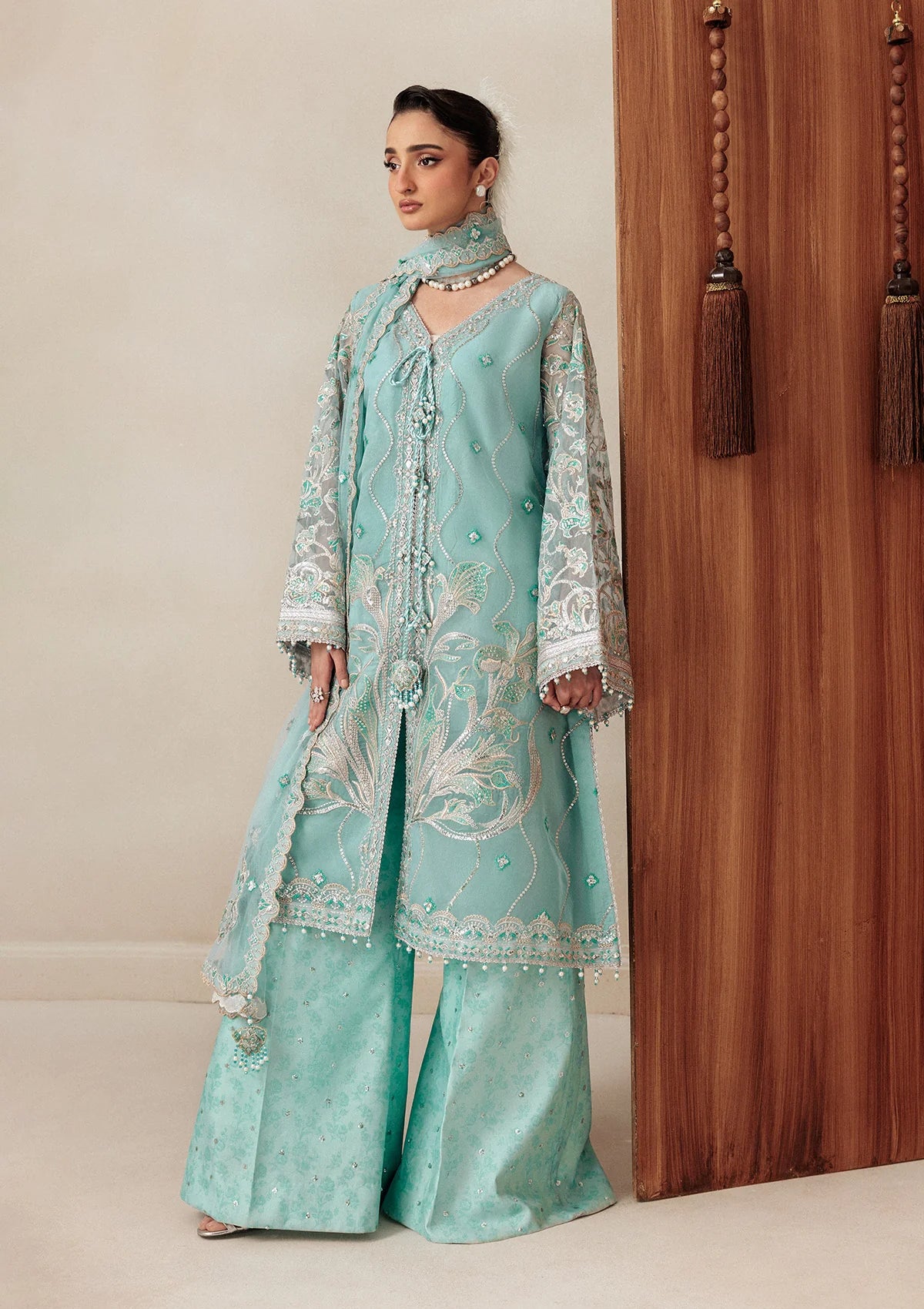 organza Unstitched in Aquamarine
