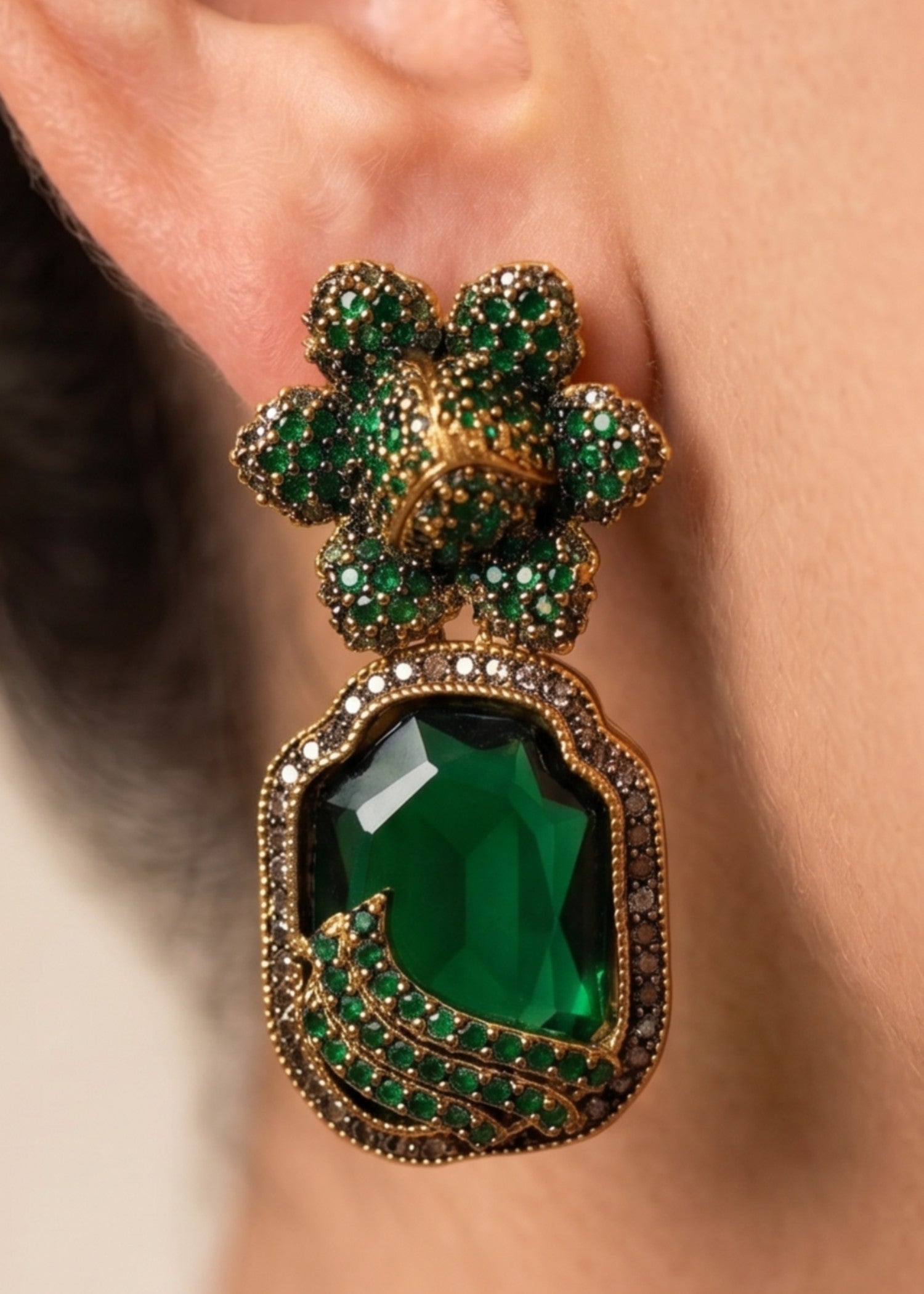 Earrings in Green Color by - Trendy Women Earrings WHF8356
