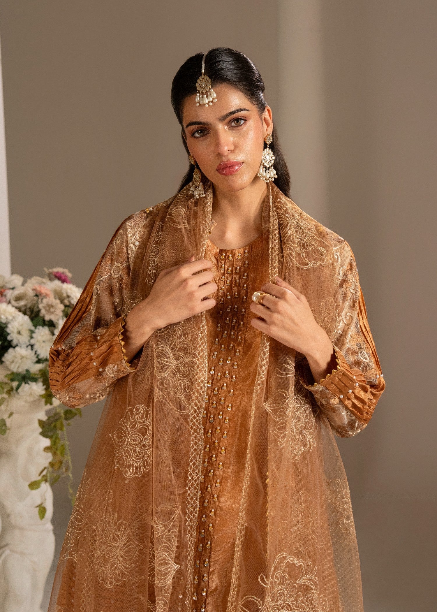 chiffon Gown in Copper