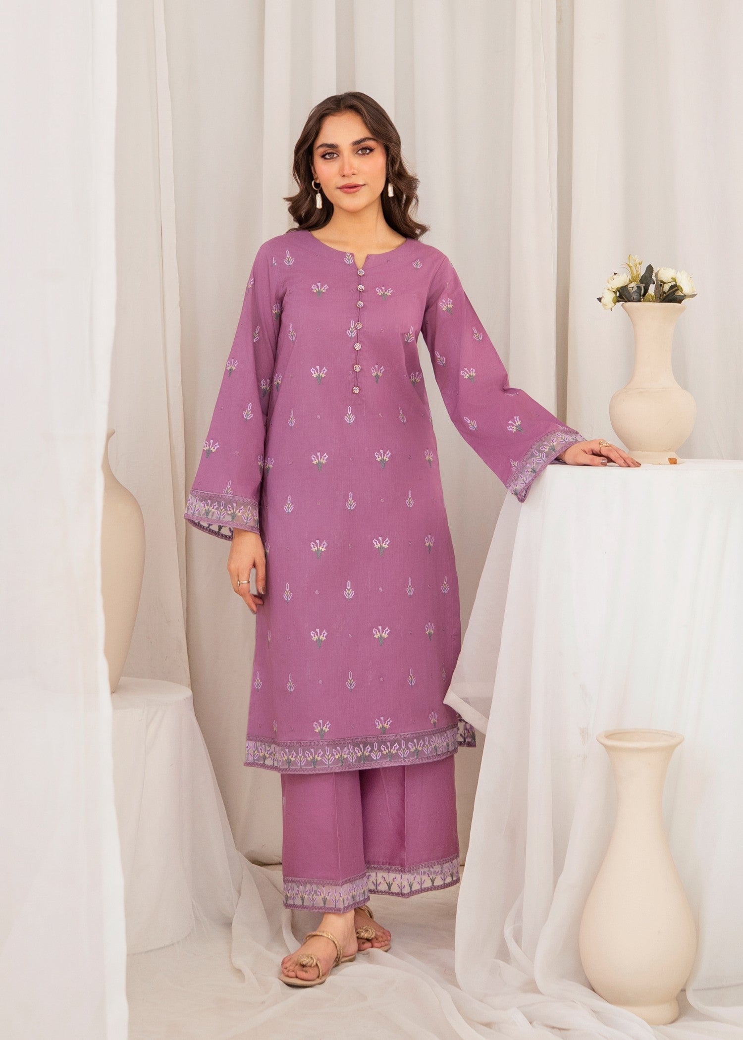 viscose Kurta Set in Wisteria