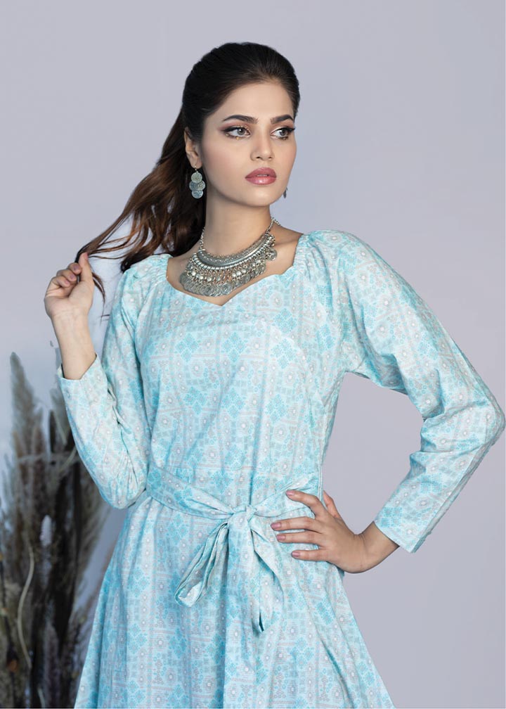 cotton Maxi in Ice blue