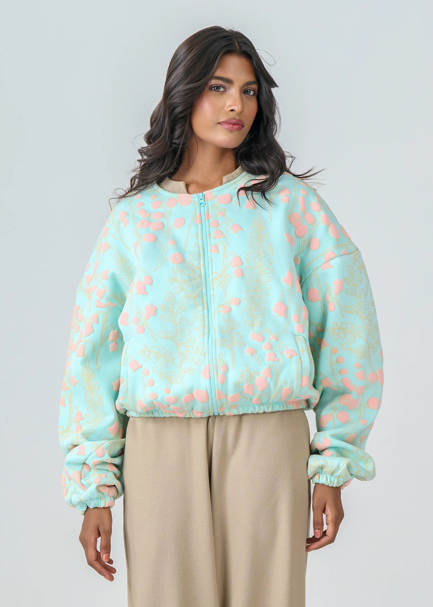 fleece Jacket in Mint green