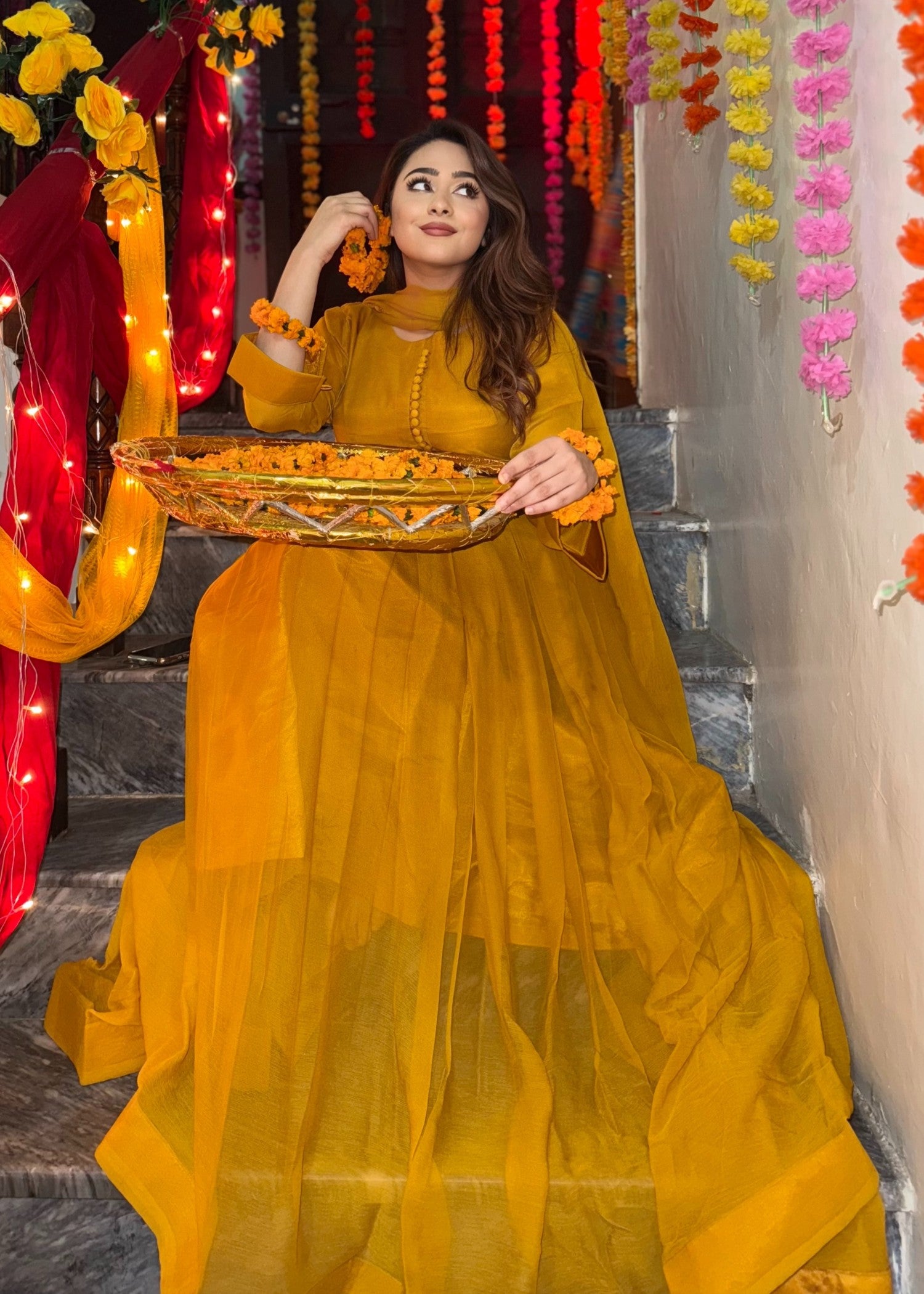 chiffon Maxi in Mustard
