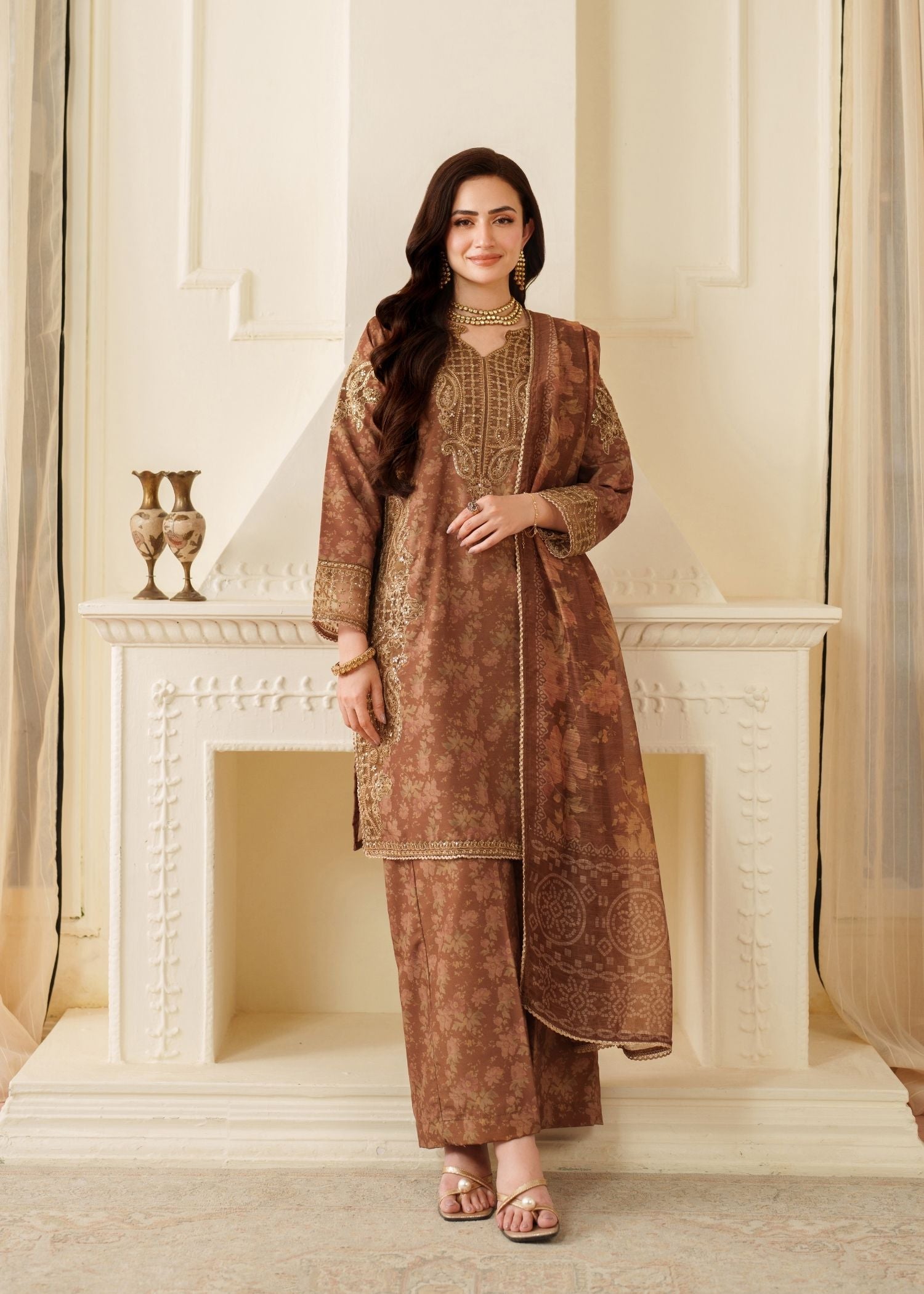 organza Kurta Set in Multi