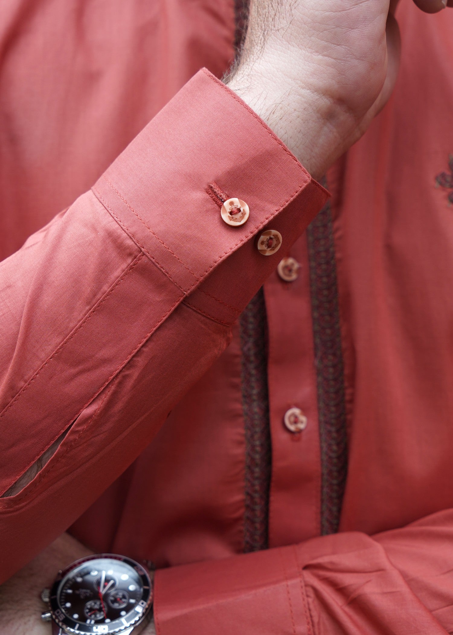 cotton viscose Unstitched in Cherry red