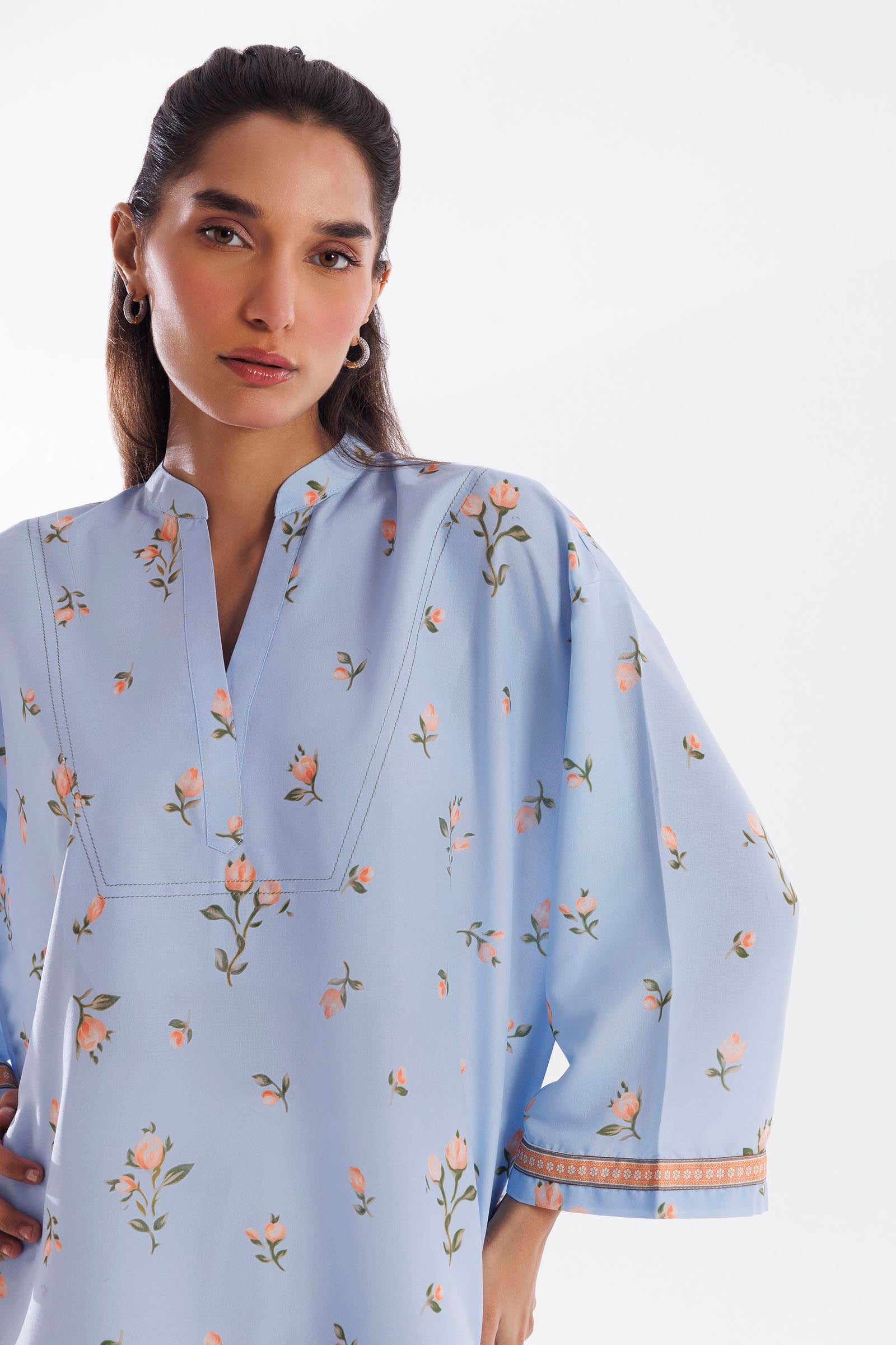 viscose Kurti in Light blue