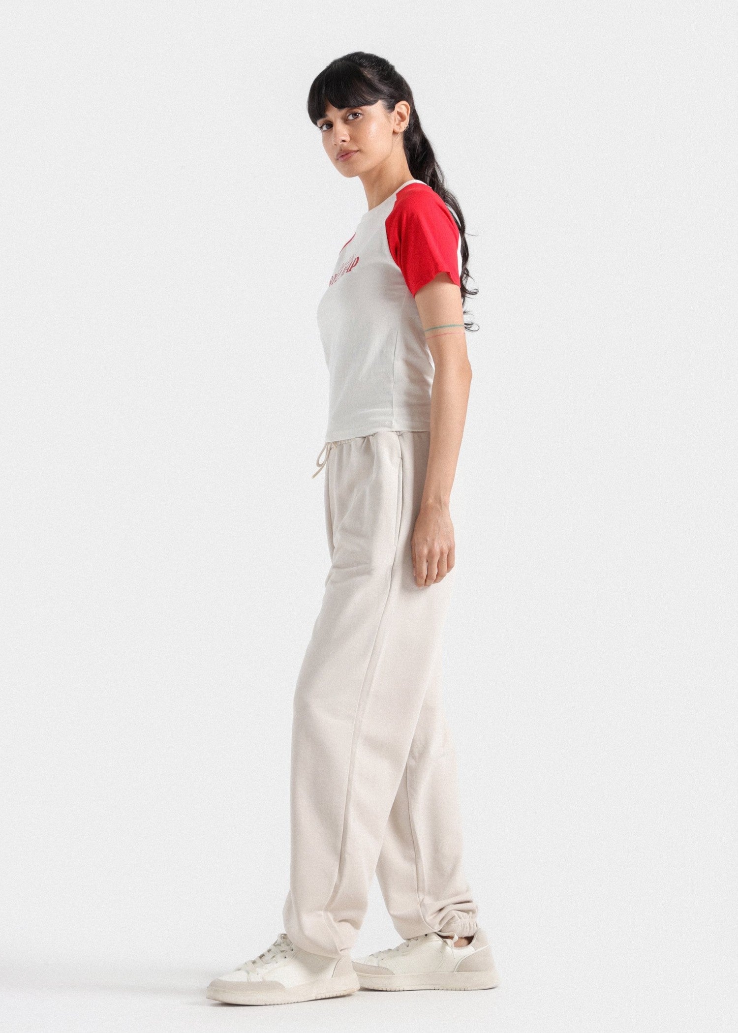 cotton T Shirt in Red, white