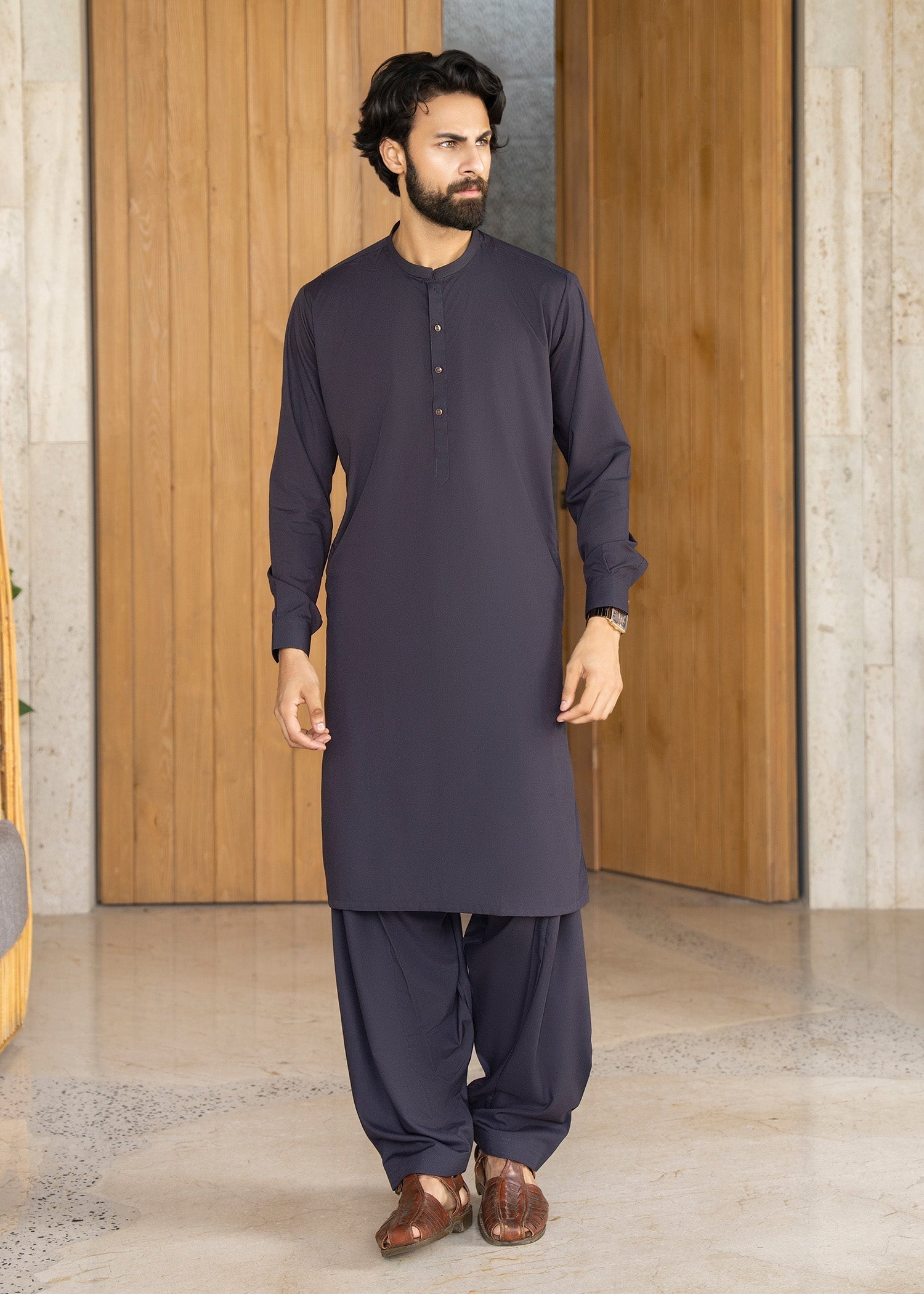 wash & wear Shalwar Kameez in Ultra violet by Buraq