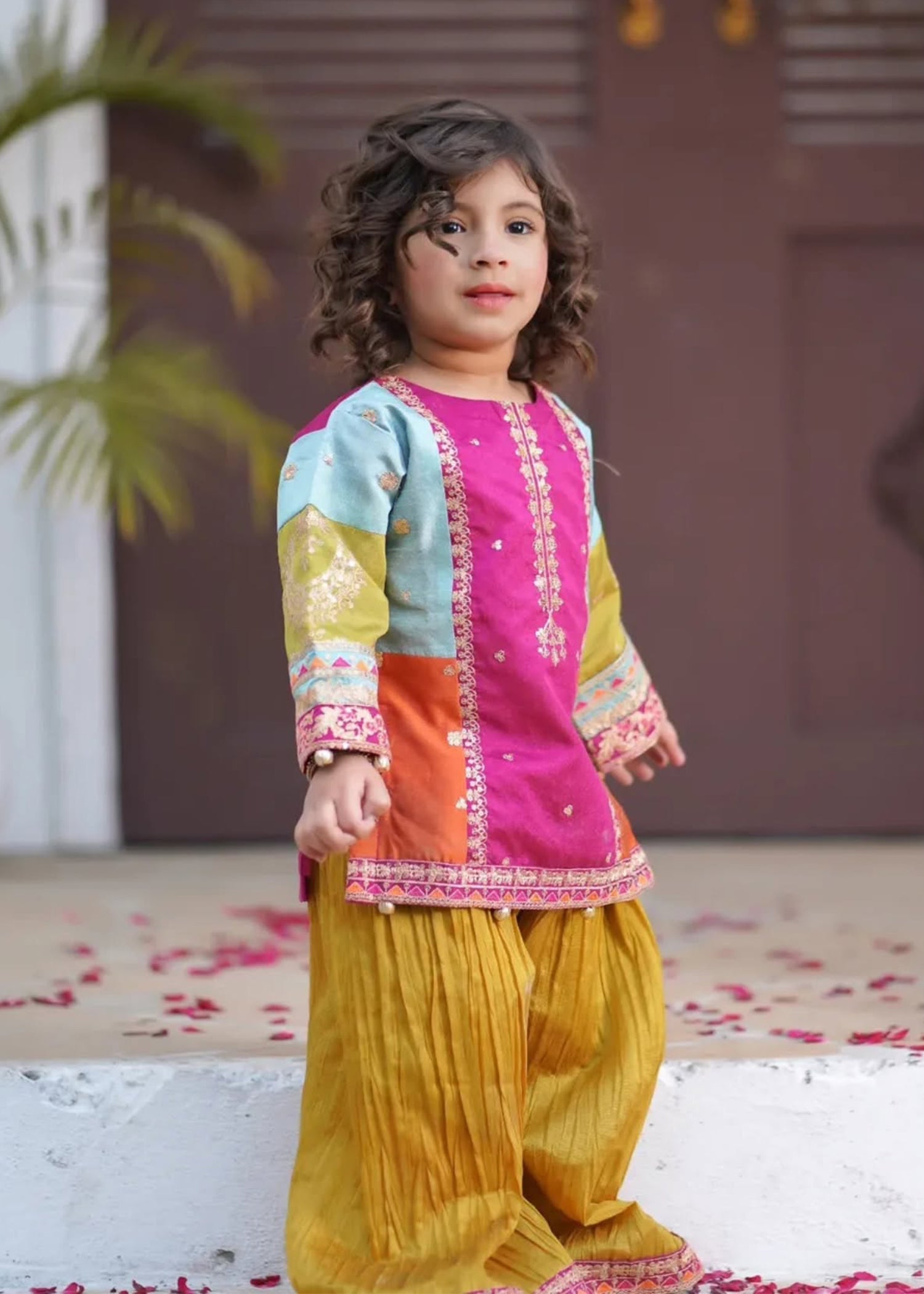 raw silk Kurta Set in Multi
