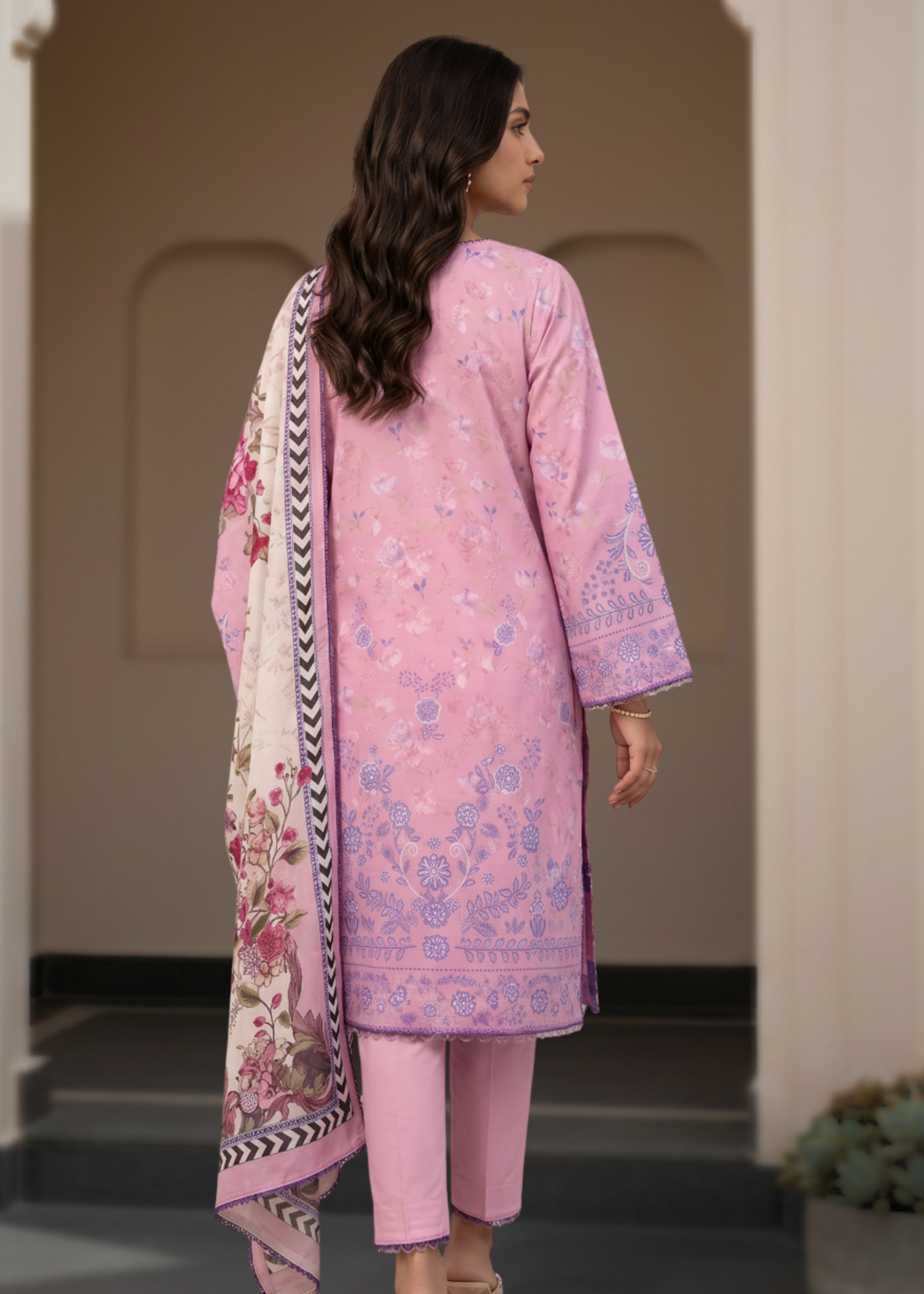 lawn Unstitched in Pink
