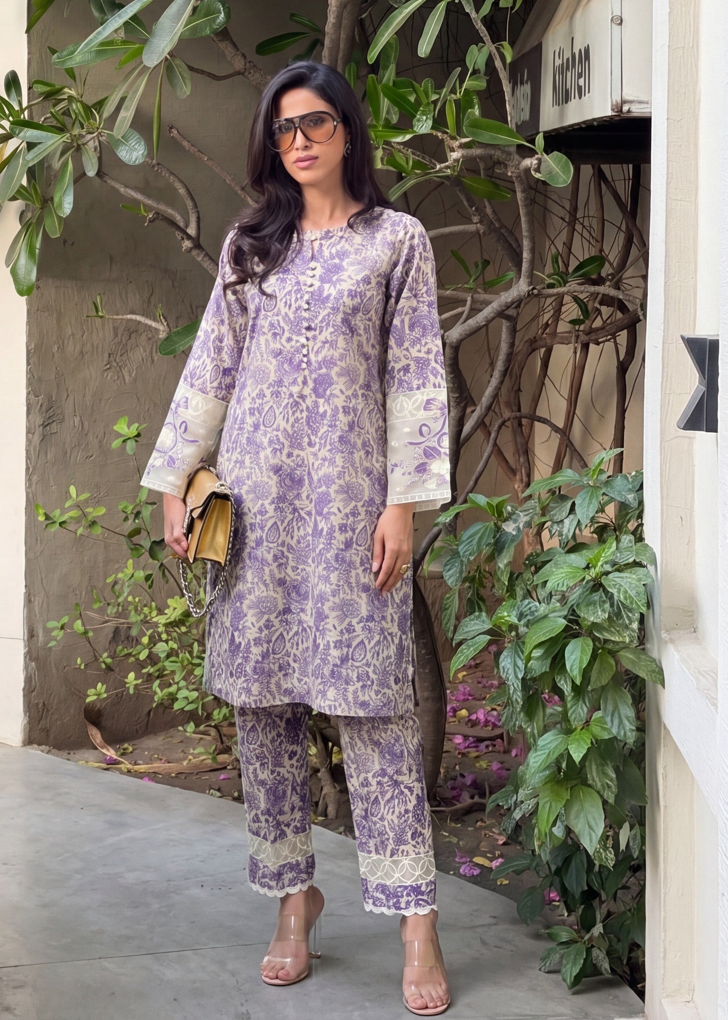 khaddar Co Ord Sets in Beige