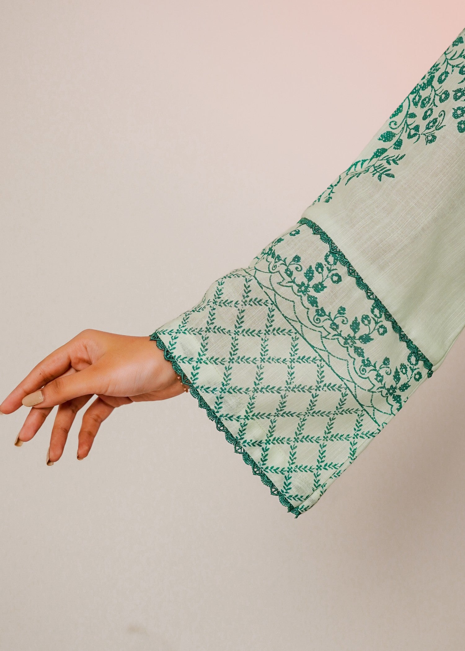 khaddar Kurta Set in Tea green