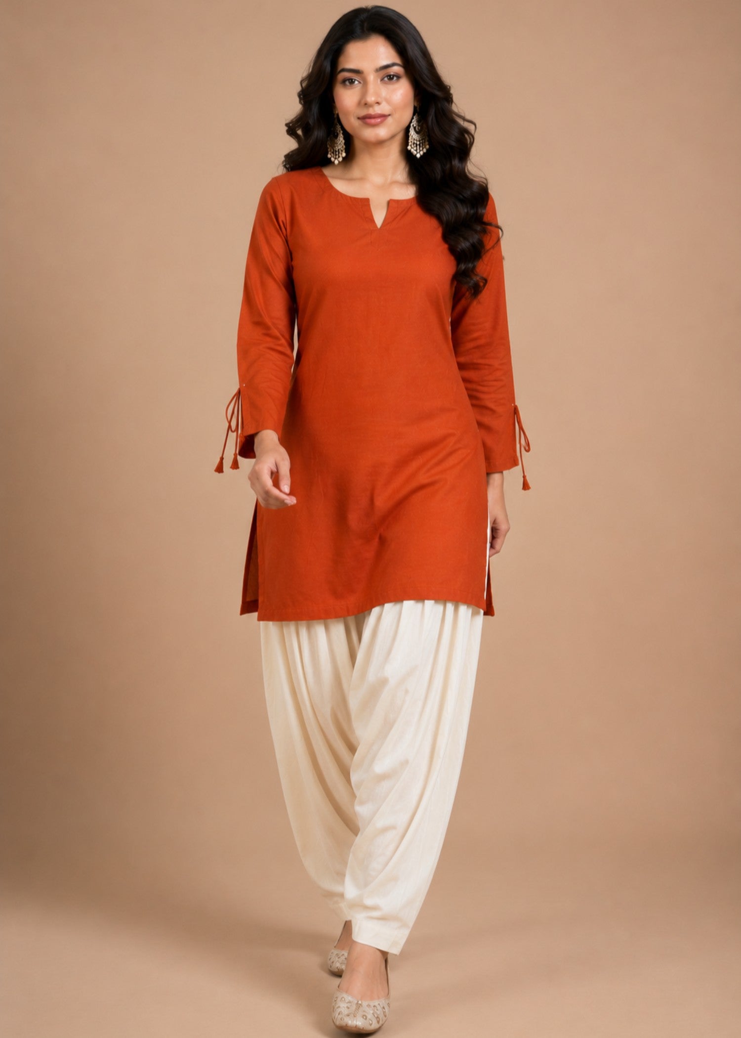 linen Co Ord Sets in Rust orange