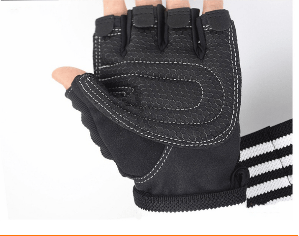 Ribbon Compression Wristband Sports Non-Slip Half-Finger Gloves