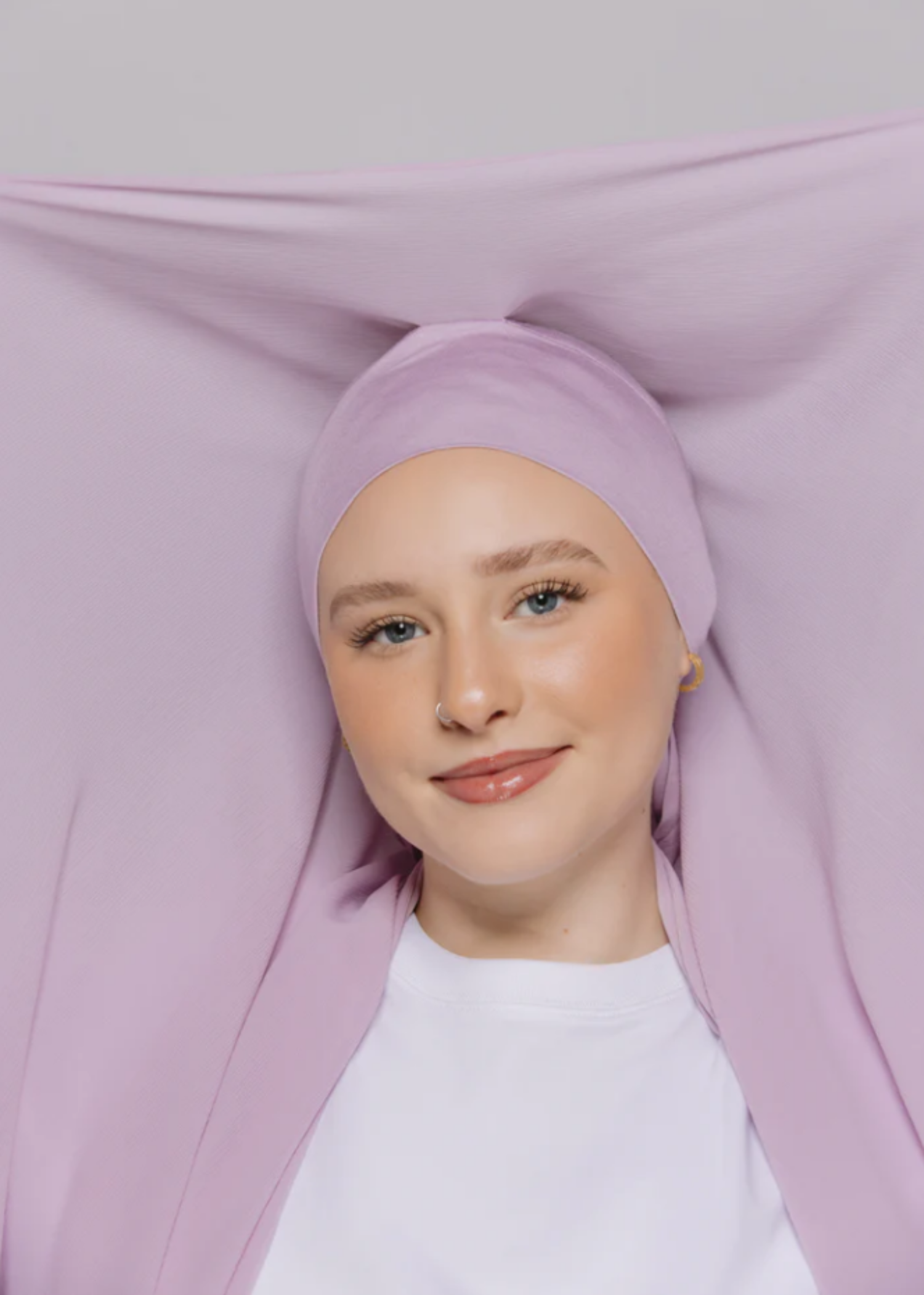 georgette Hijab in Orchid pink