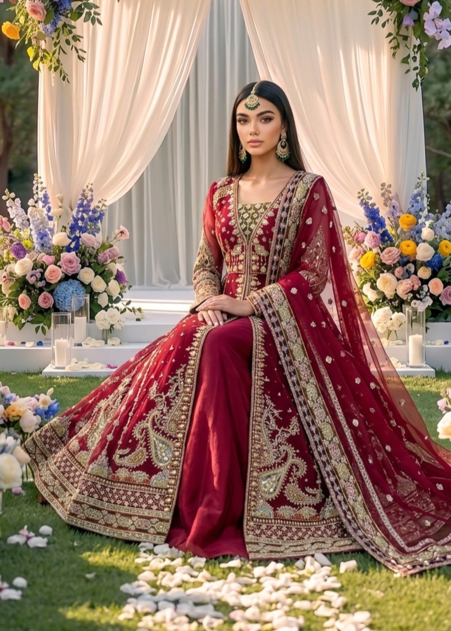 organza Maxi in Blood red