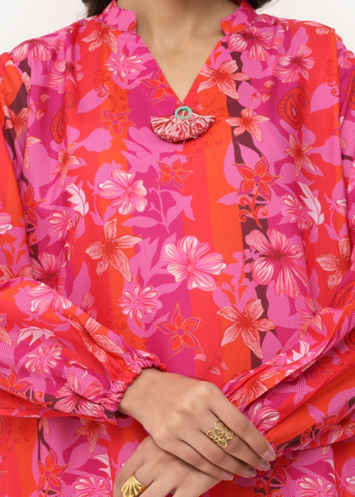 silk finish lawn Co Ord Sets in Ruby red