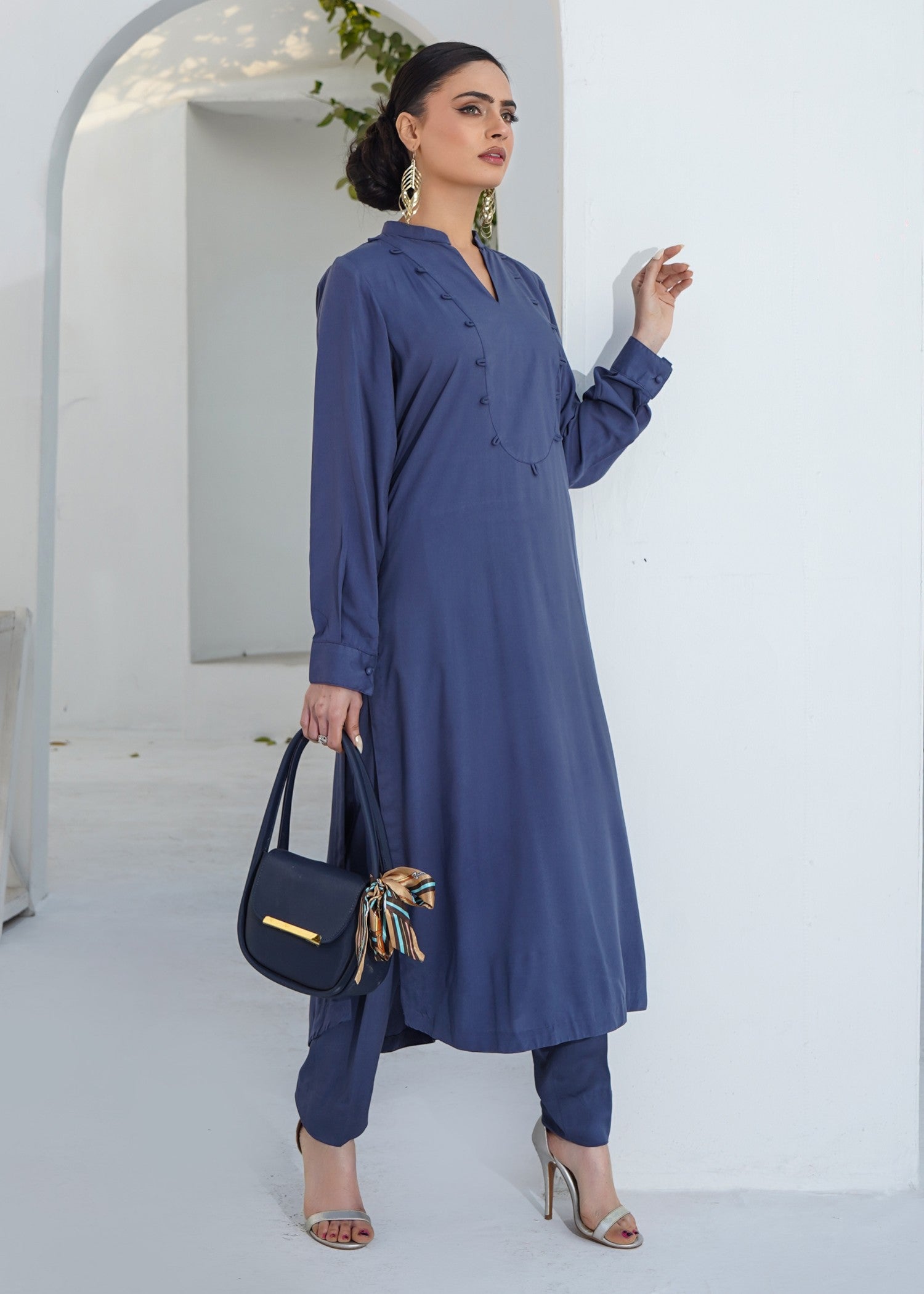irish linen Co Ord Sets in Cobalt blue