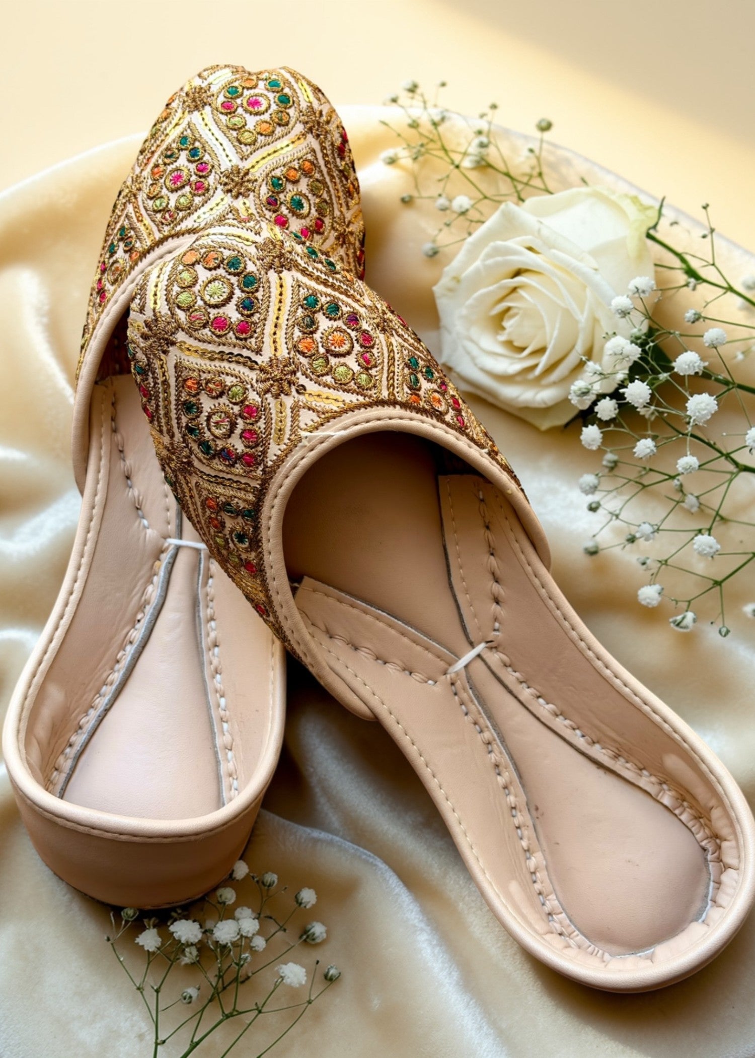 Khussa in Beige by - High Quality Women Khussa NYC1712