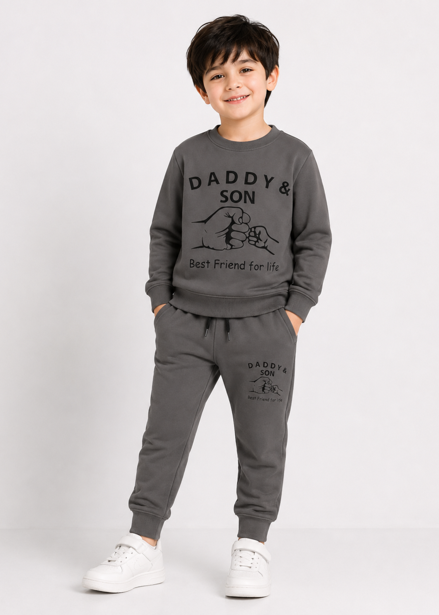 fleece Tracksuit in Dim grey