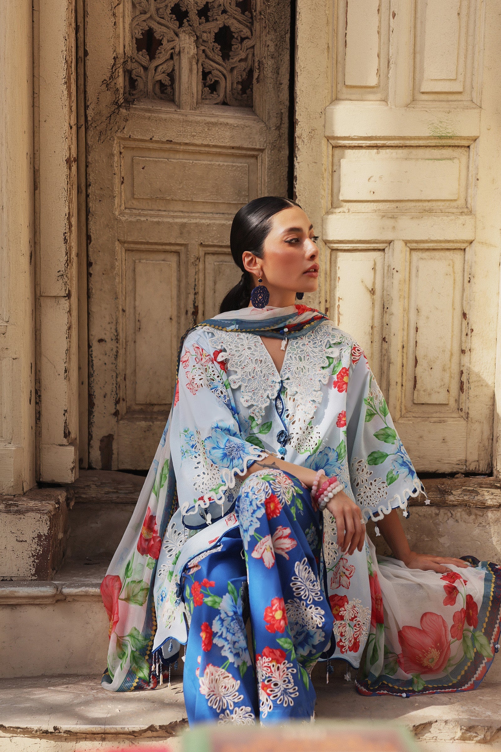 Festive Luxury Lawn – Blue Poppy (Z-02)