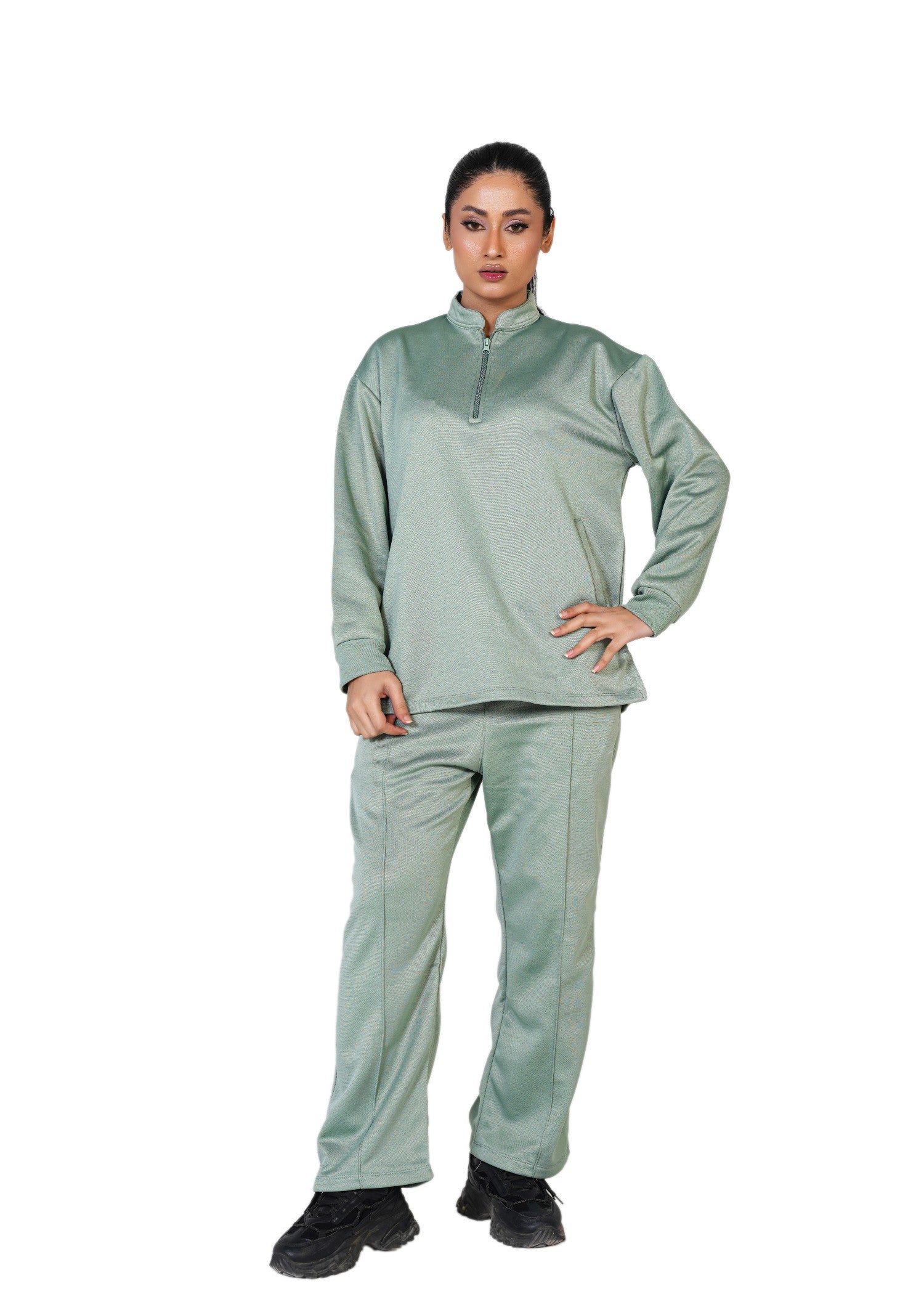 fleece Tracksuit in Pastel green