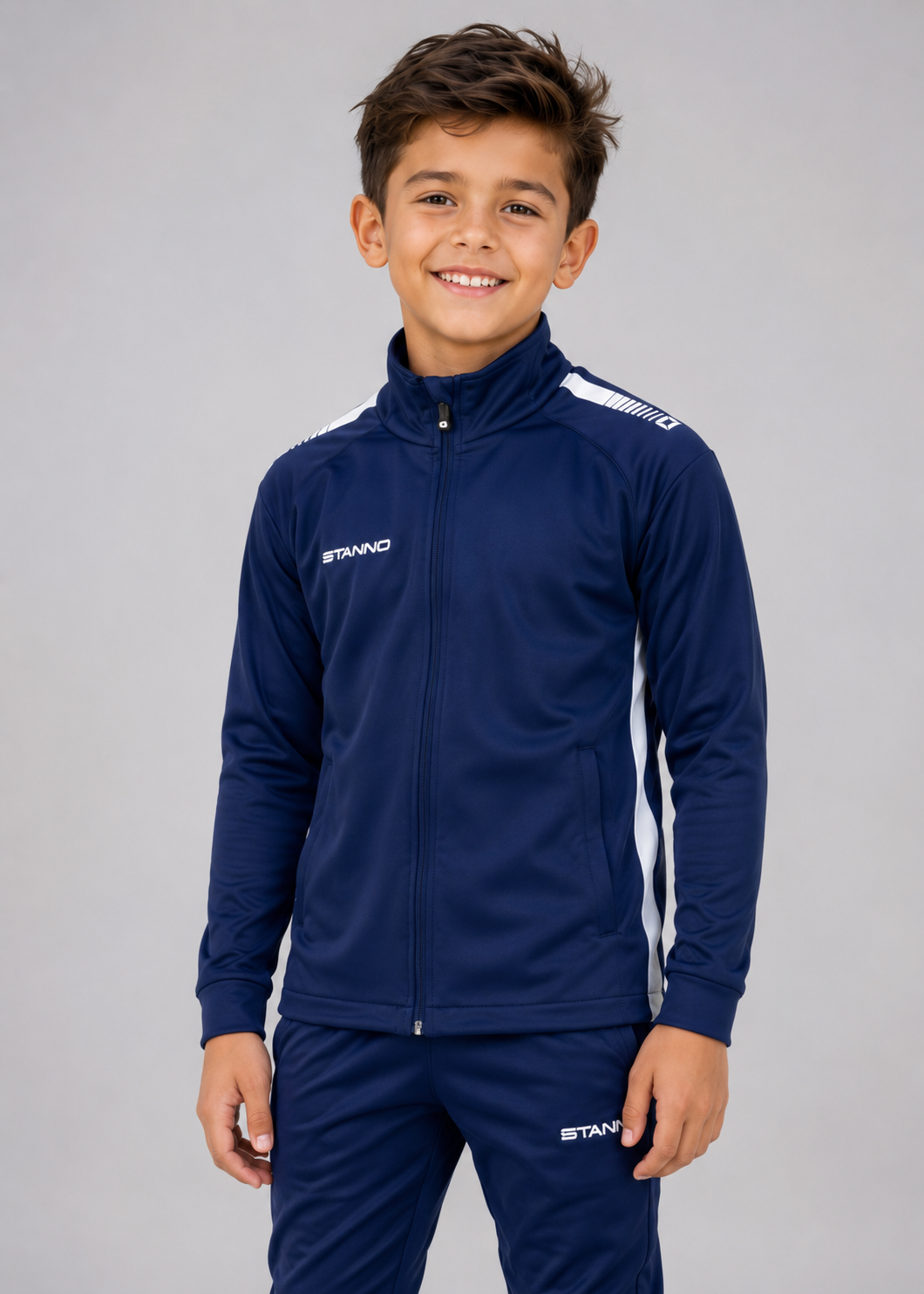 polyester Jacket in Navy blue, white