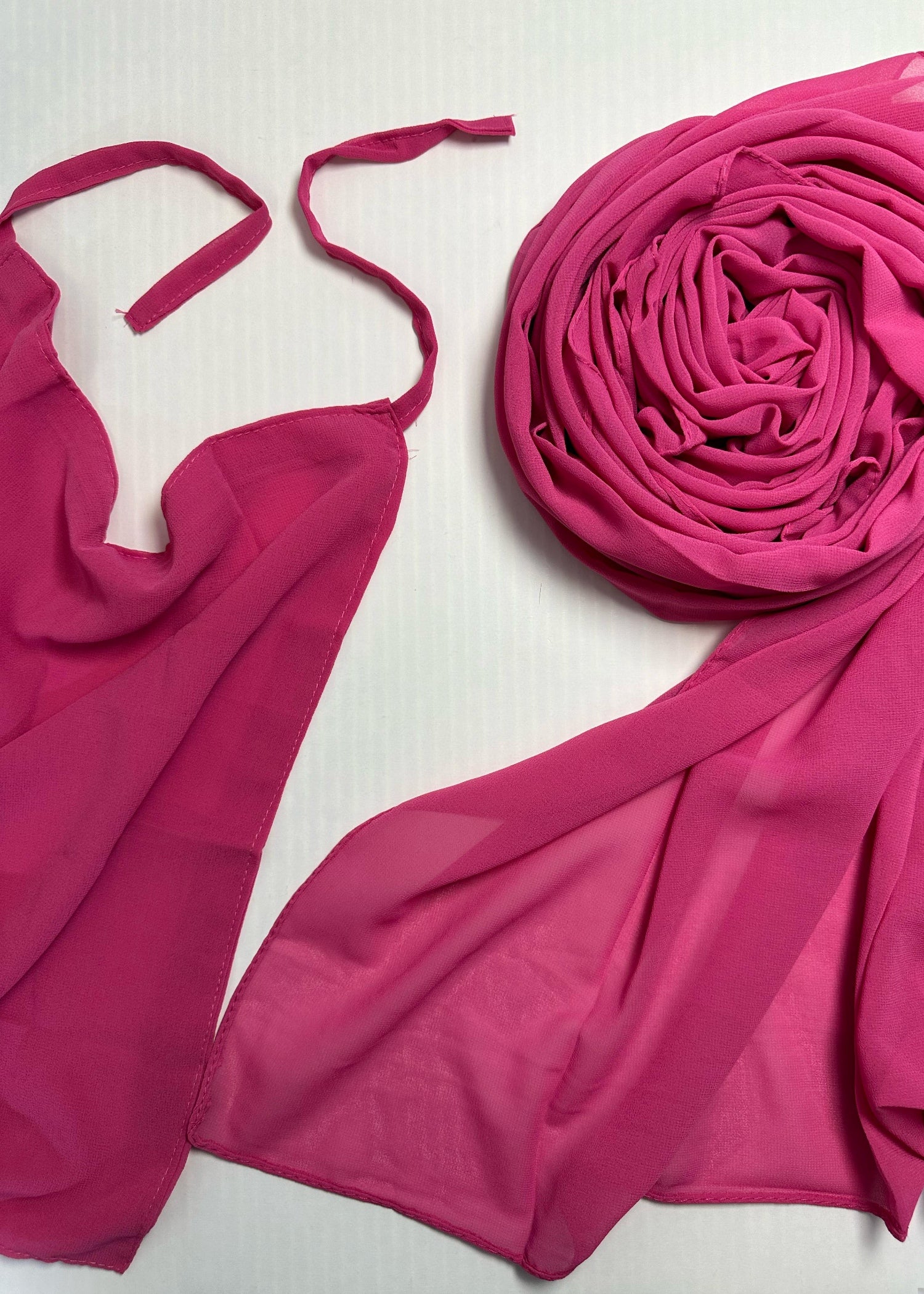georgette Hijab in Shocking pink
