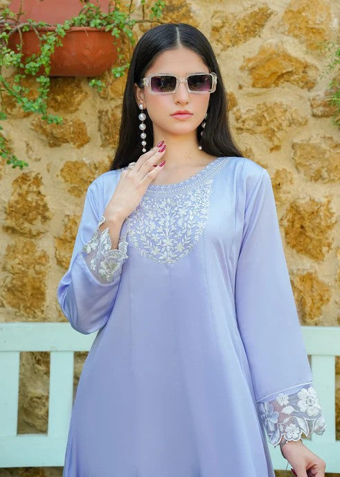 cotton silk Pishwas in Lavender