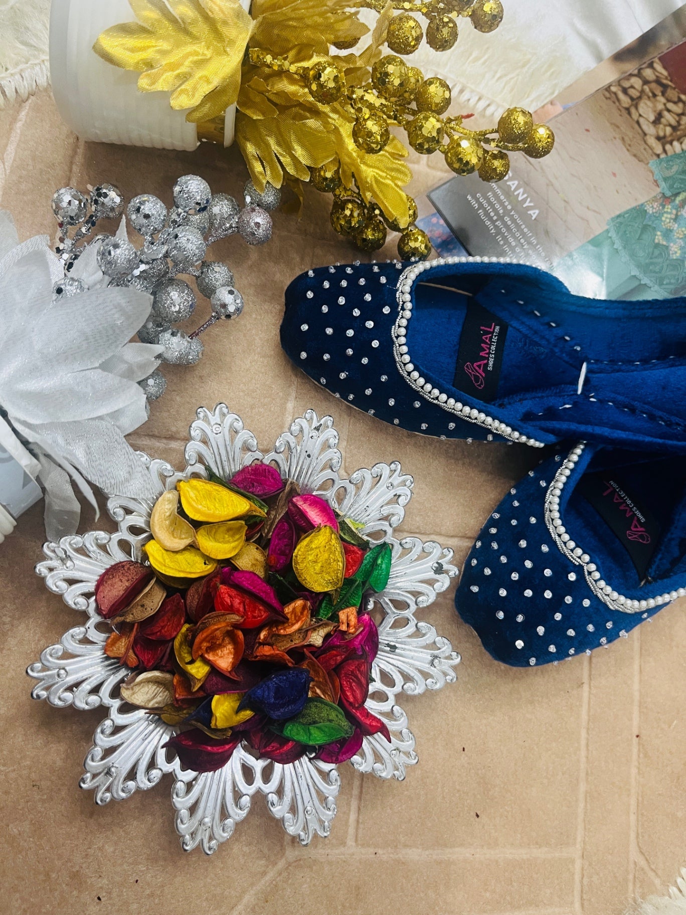 Khussa in Royal blue by - High Quality Women Khussa TLK5515