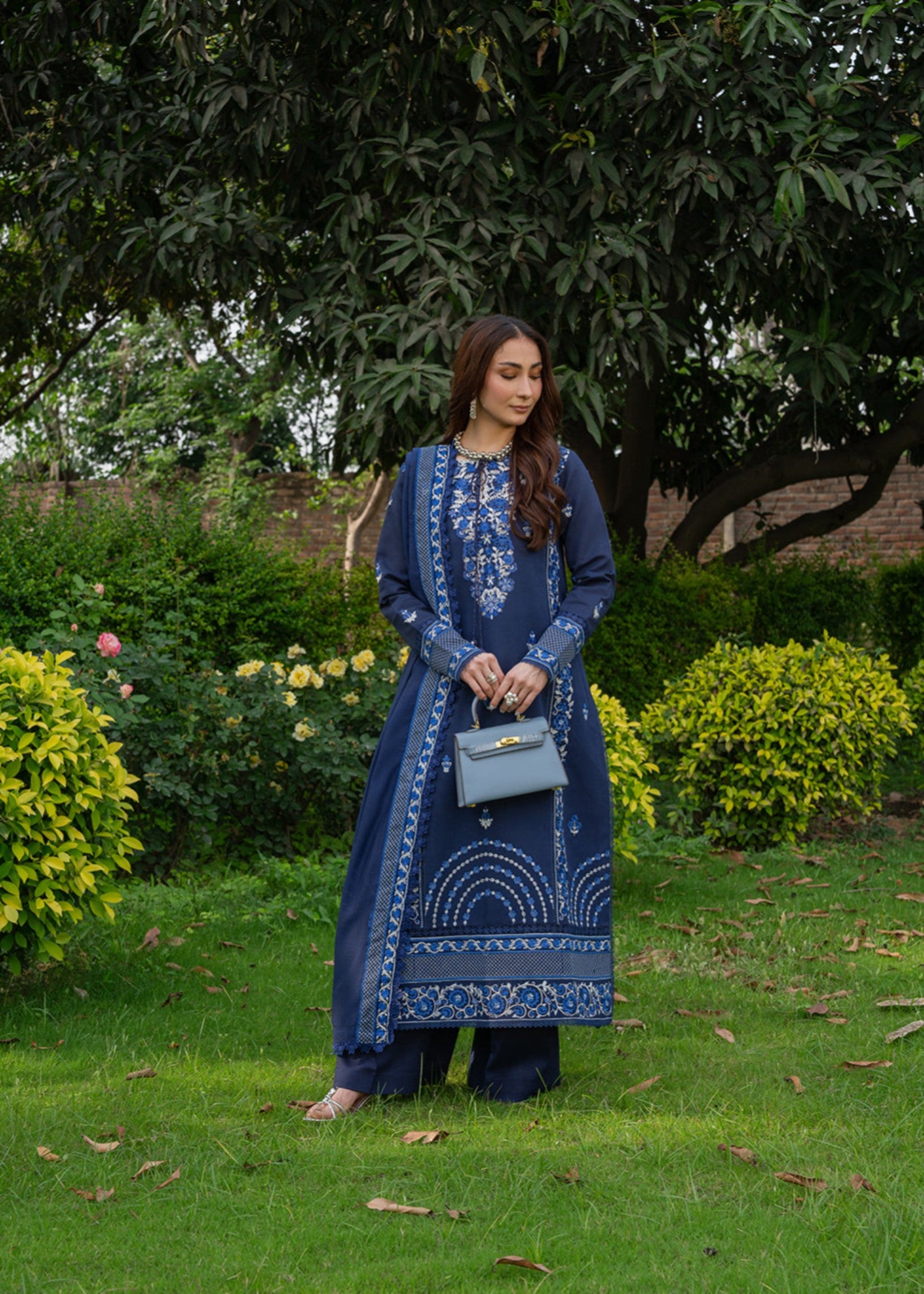 lawn Unstitched in Cobalt blue