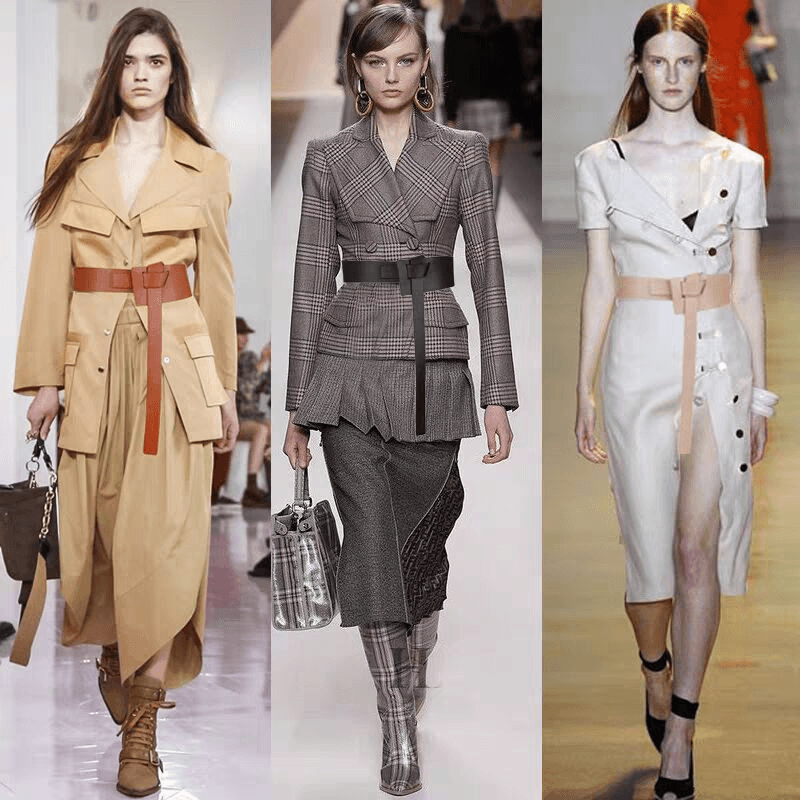 Ladies Outerwear Extra Wide Decorative Shirt Coat with Skirt Fashion Versatile Belt Accessories