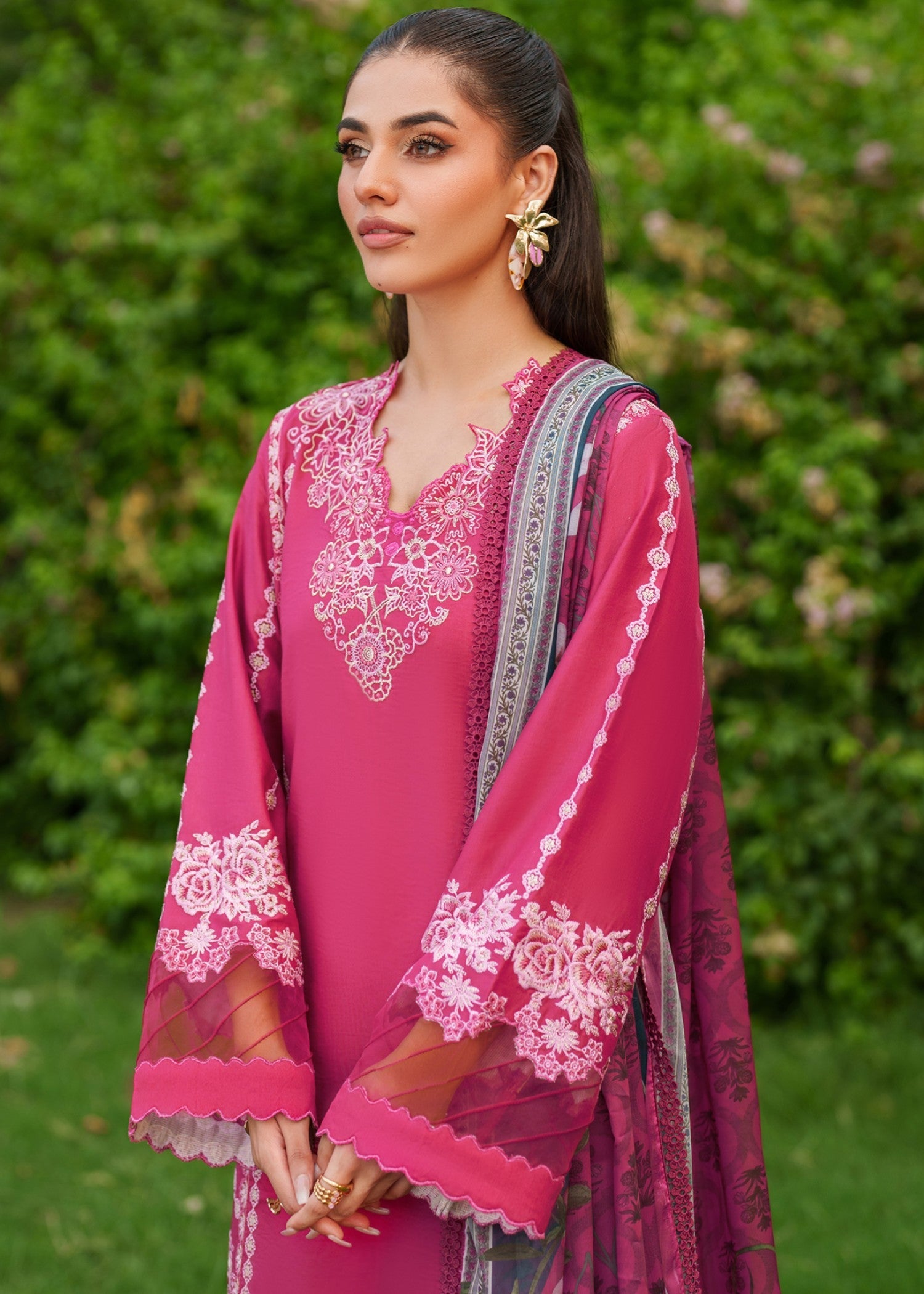 cambric Unstitched in Deep pink