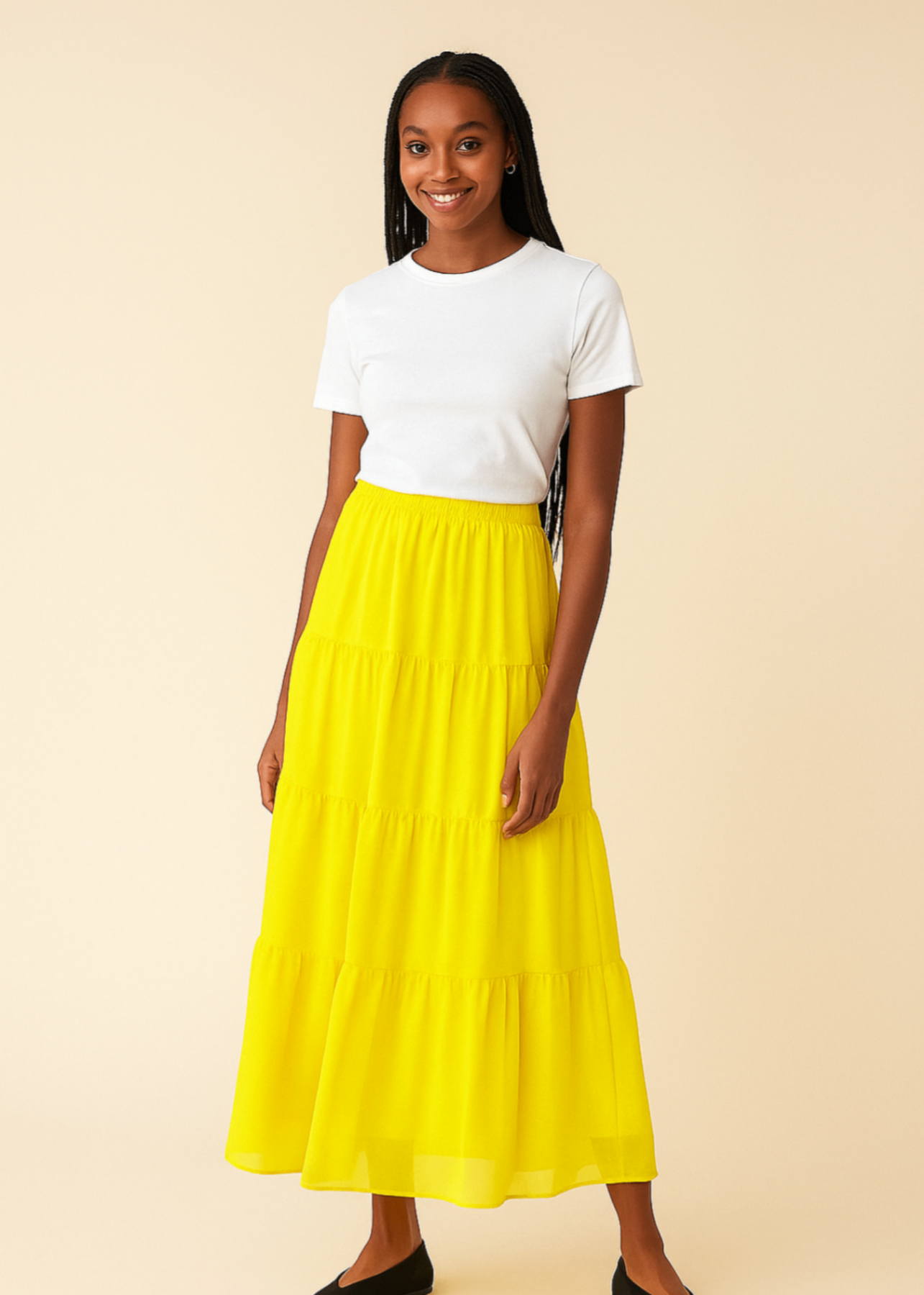 chiffon Skirt in Yellow